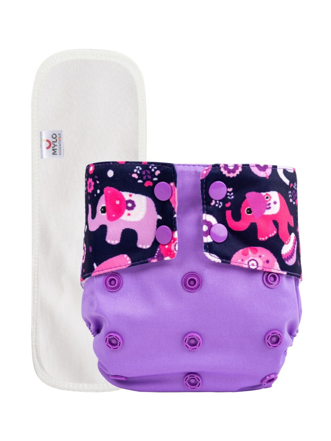 

Mylo Infant Kids Washable & Reusable Pocket Cloth Diaper With Double Gussets, Multi