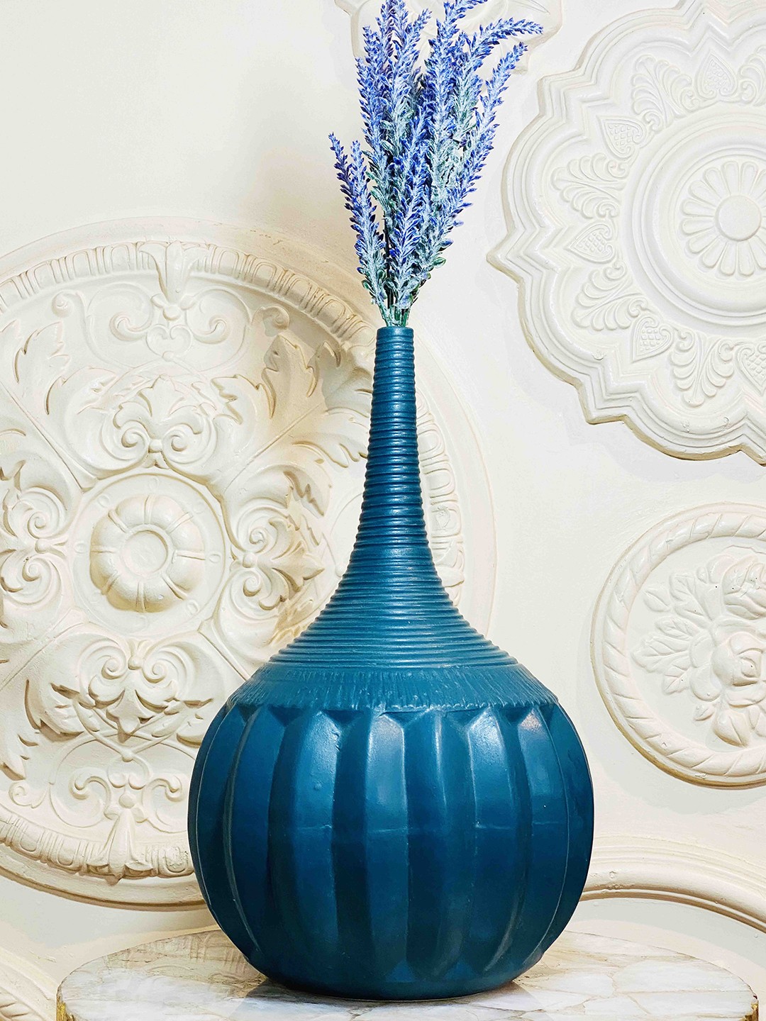 

Folkstorys Blue Solid Ceramic Vase