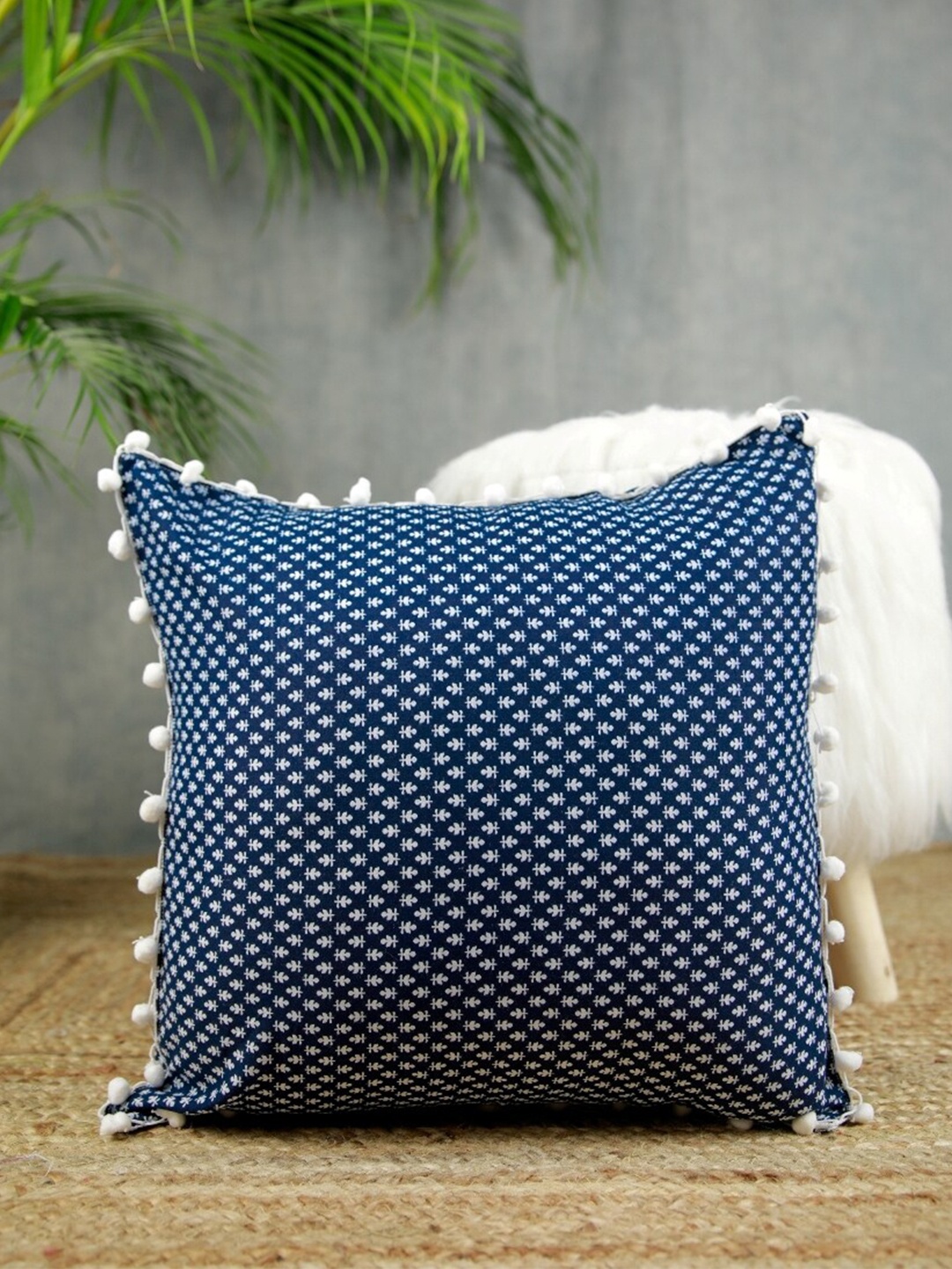 

Jaipur Folk Blue & White Set of 2 Floral Square Cushion Covers