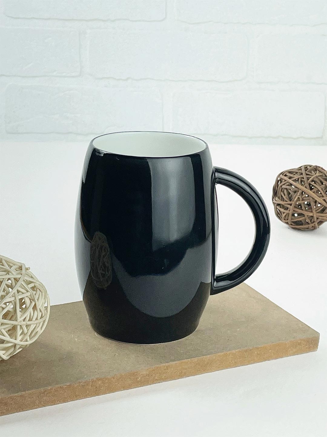 

JCPL Black Solid Ceramic Glossy Mugs Set of Cups and Mugs