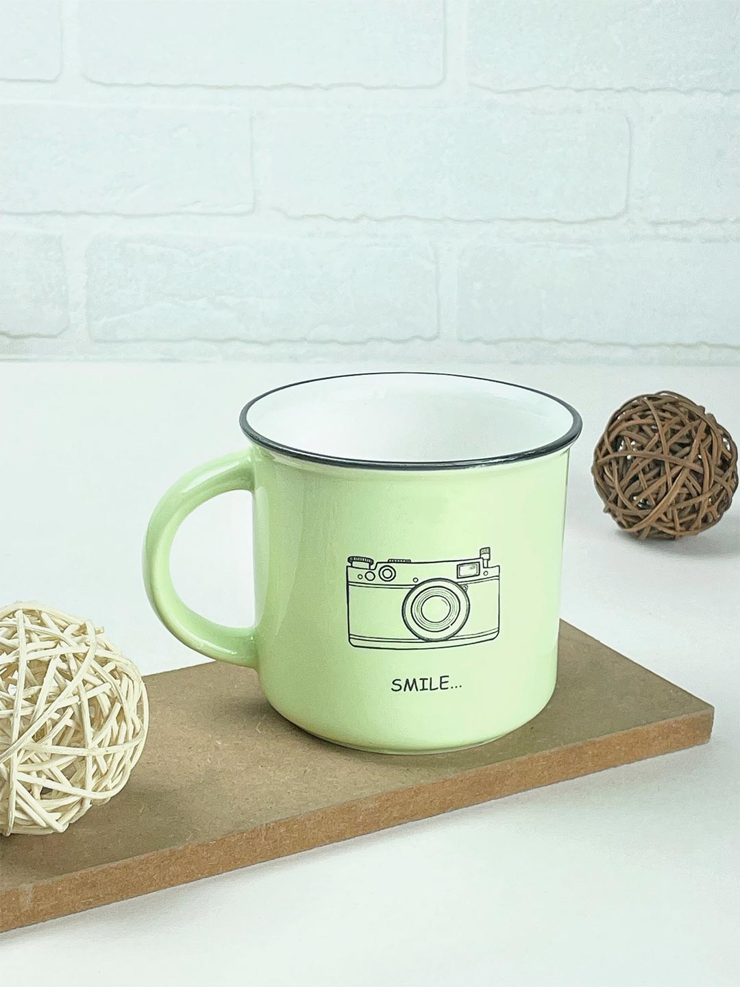 

JCPL Green & Black Printed Ceramic Glossy Mugs Set of Cups and Mugs
