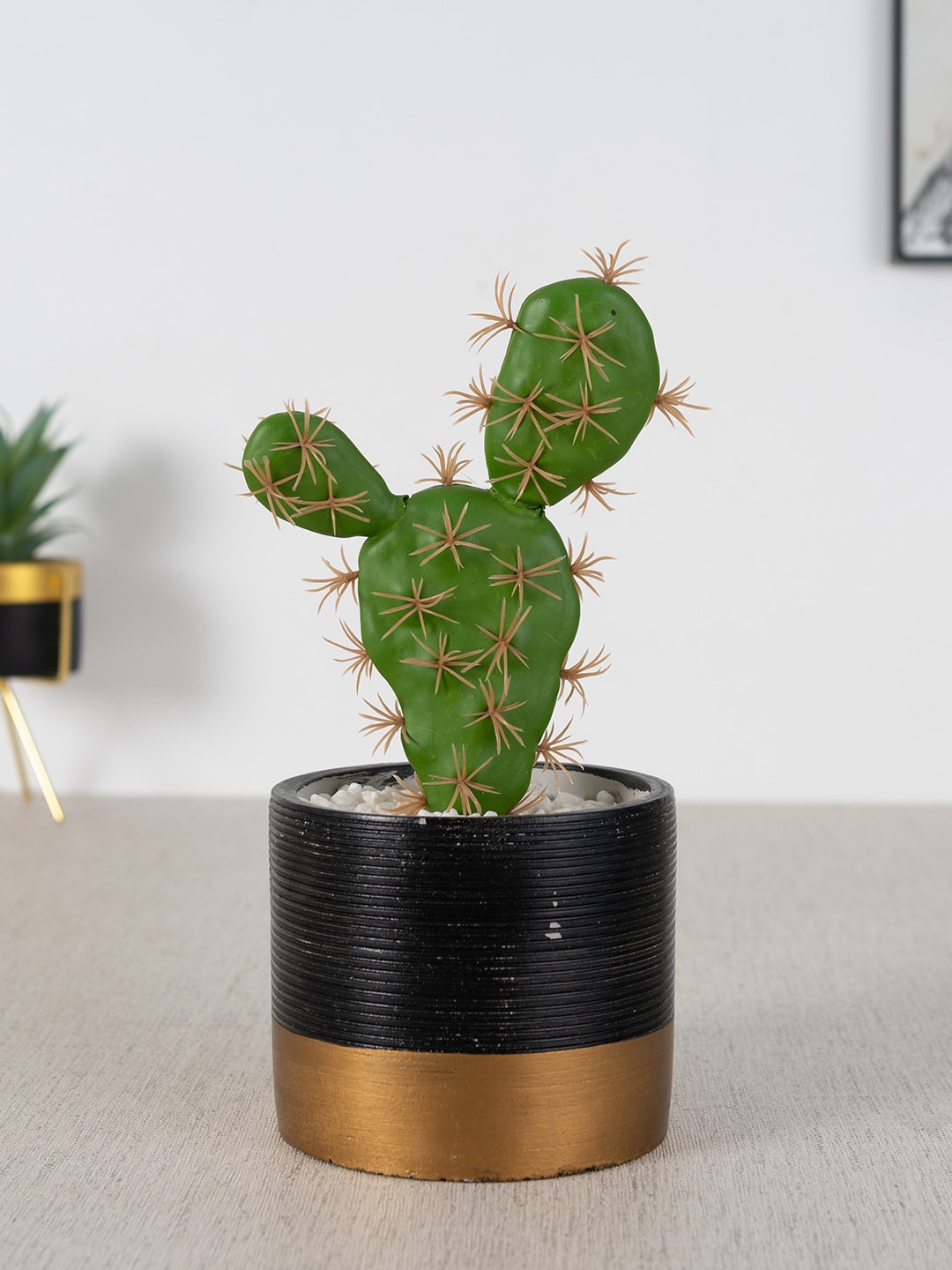 

HomeTown Green Cactus Artificial Plants With Pot