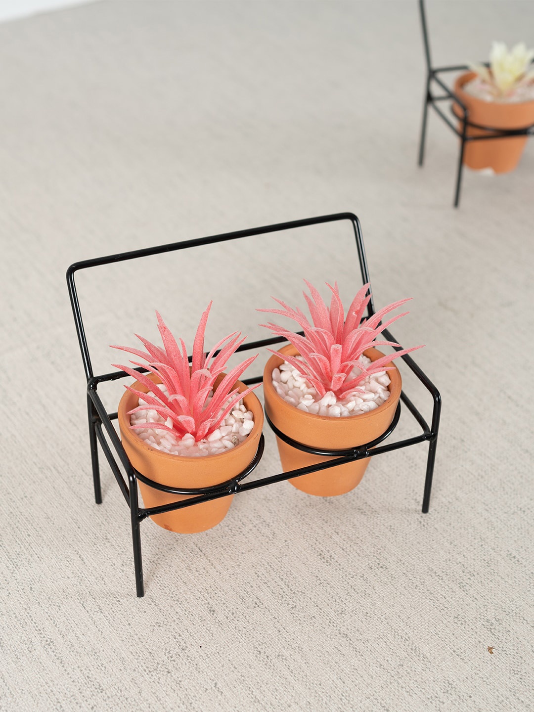 

HomeTown Green & Pink Ceramic Pottery Artificial Bonsai Plant With Stand