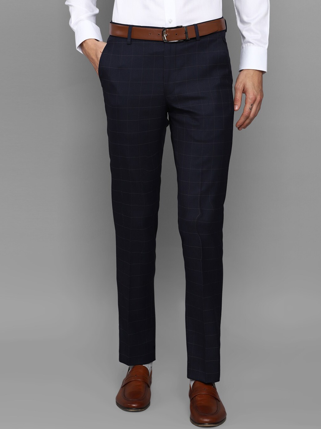 

Louis Philippe Men Navy Blue Slim Fit Trousers