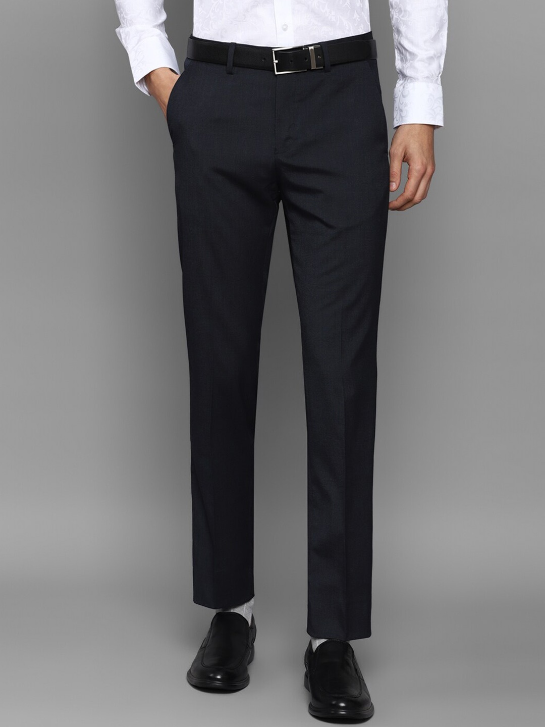 

Louis Philippe Men Navy Blue Slim Fit Trousers