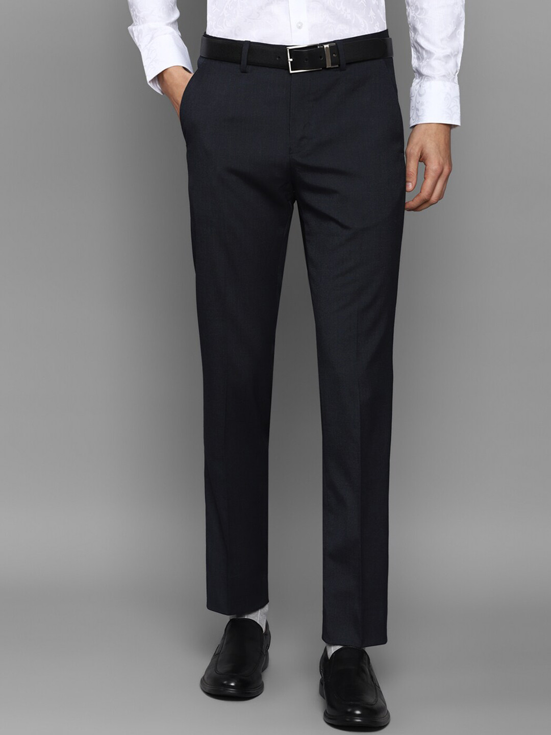 

Louis Philippe Men Navy Blue Slim Fit Trousers