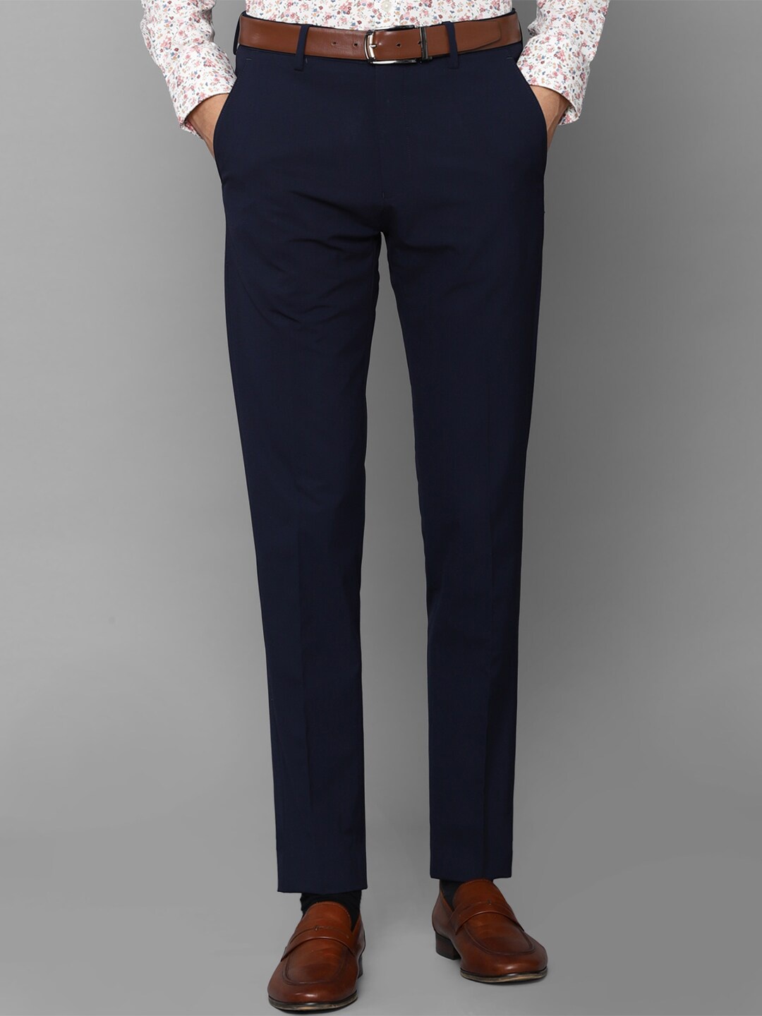 

Louis Philippe Men Navy Blue Slim Fit Trousers