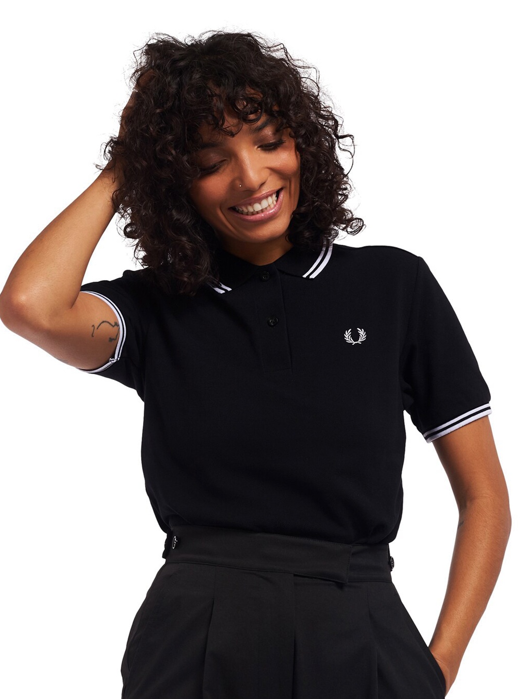 

Fred Perry Black Shirt Style Top