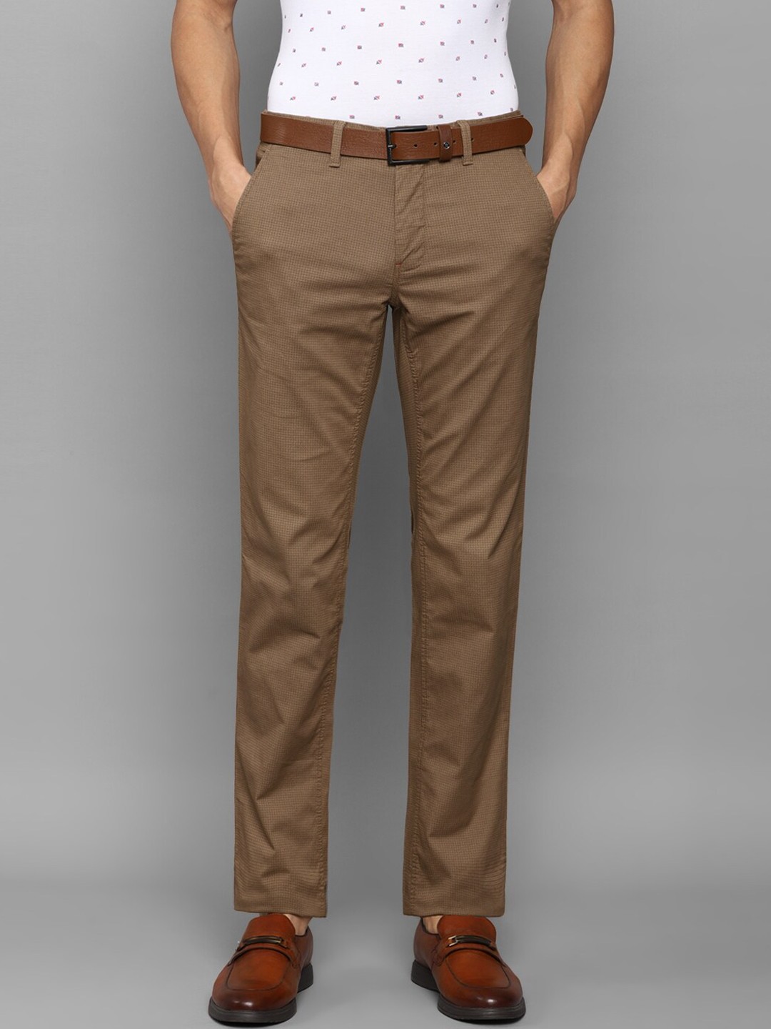 

Louis Philippe Sport Men Brown Textured Slim Fit Trousers