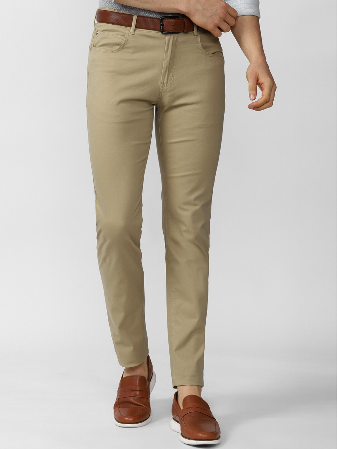 

Peter England Casuals Men Khaki Slim Fit Trousers