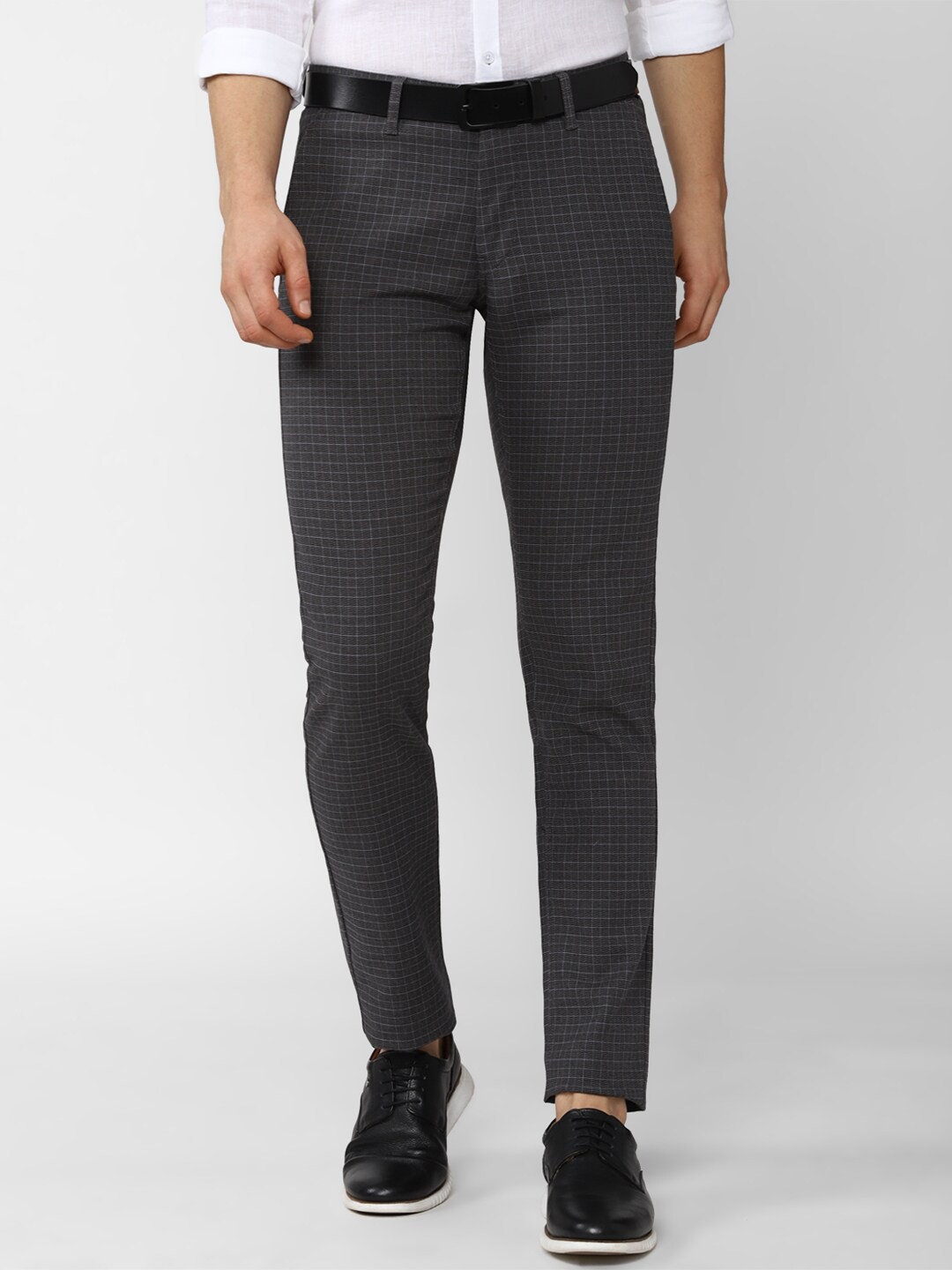

Van Heusen Sport Men Grey Checked Slim Fit Trousers