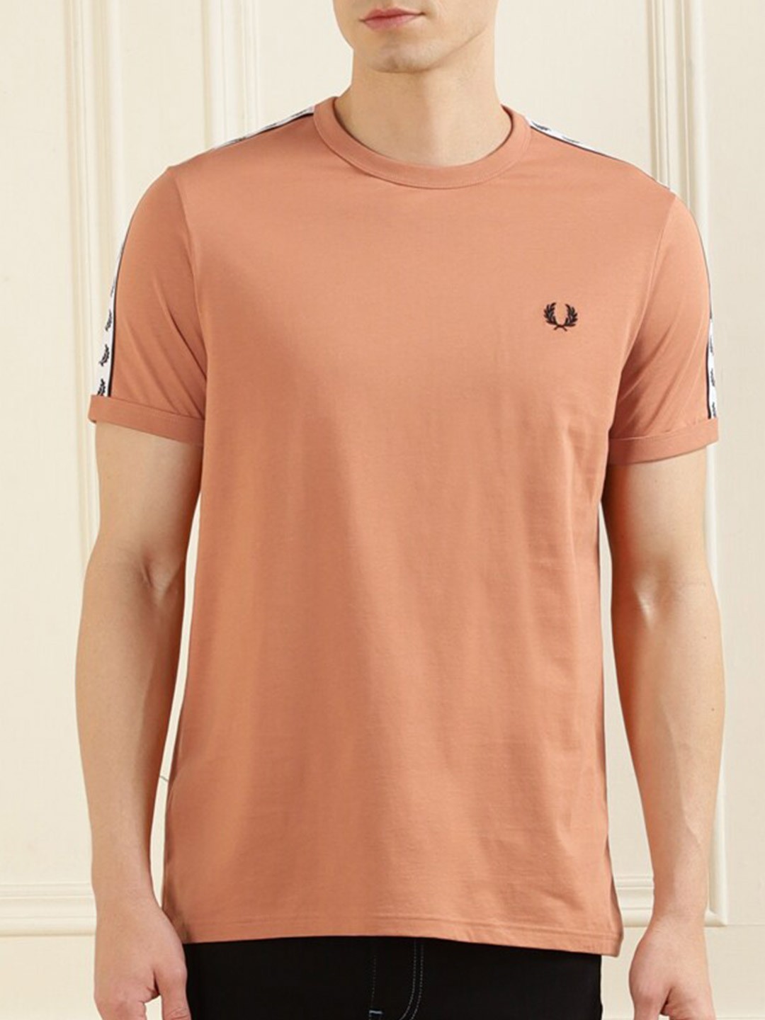 

Fred Perry Men Brown Polo Collar Applique T-shirt