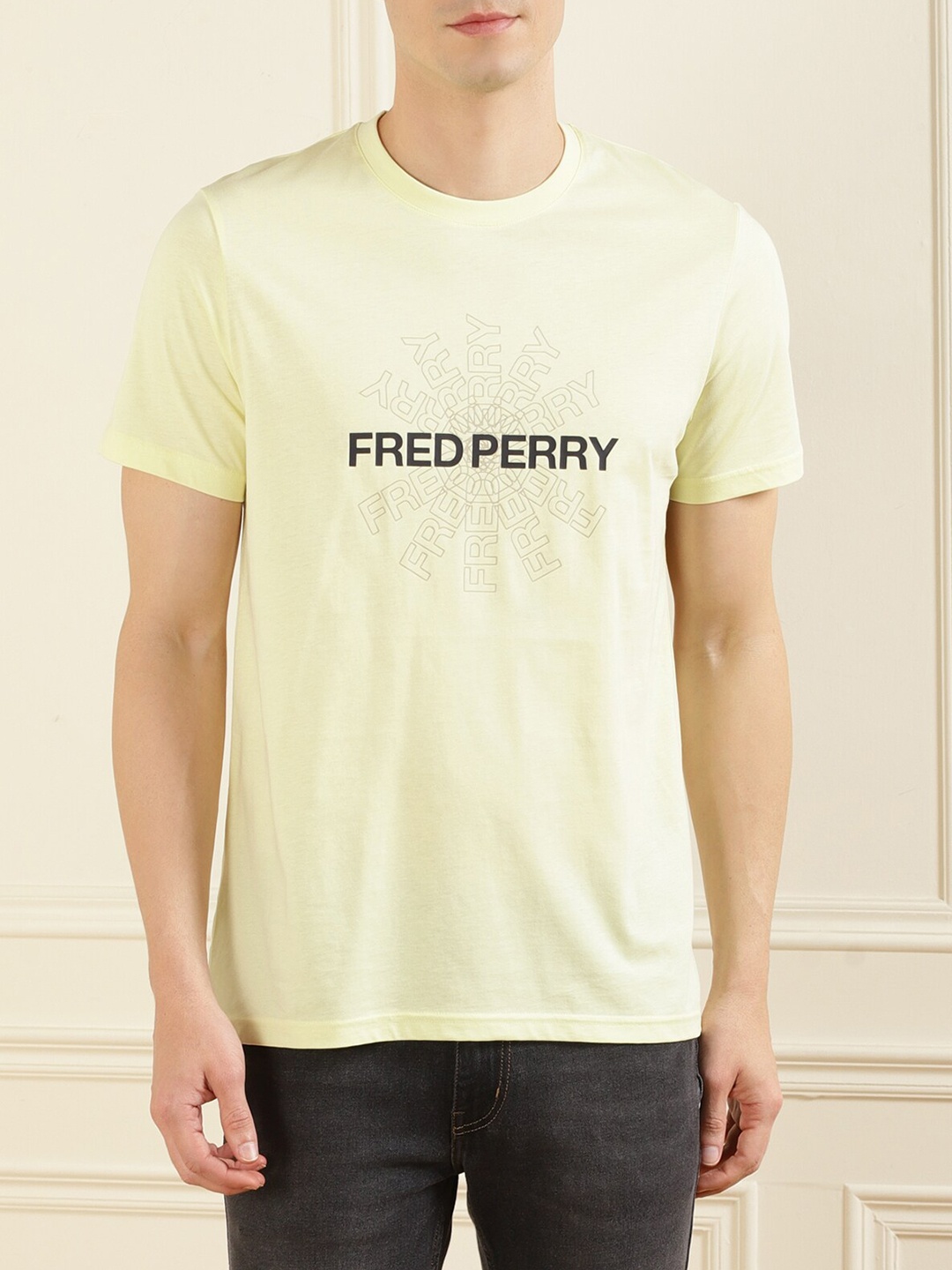 

Fred Perry Men Yellow Typography Printed Applique T-shirt