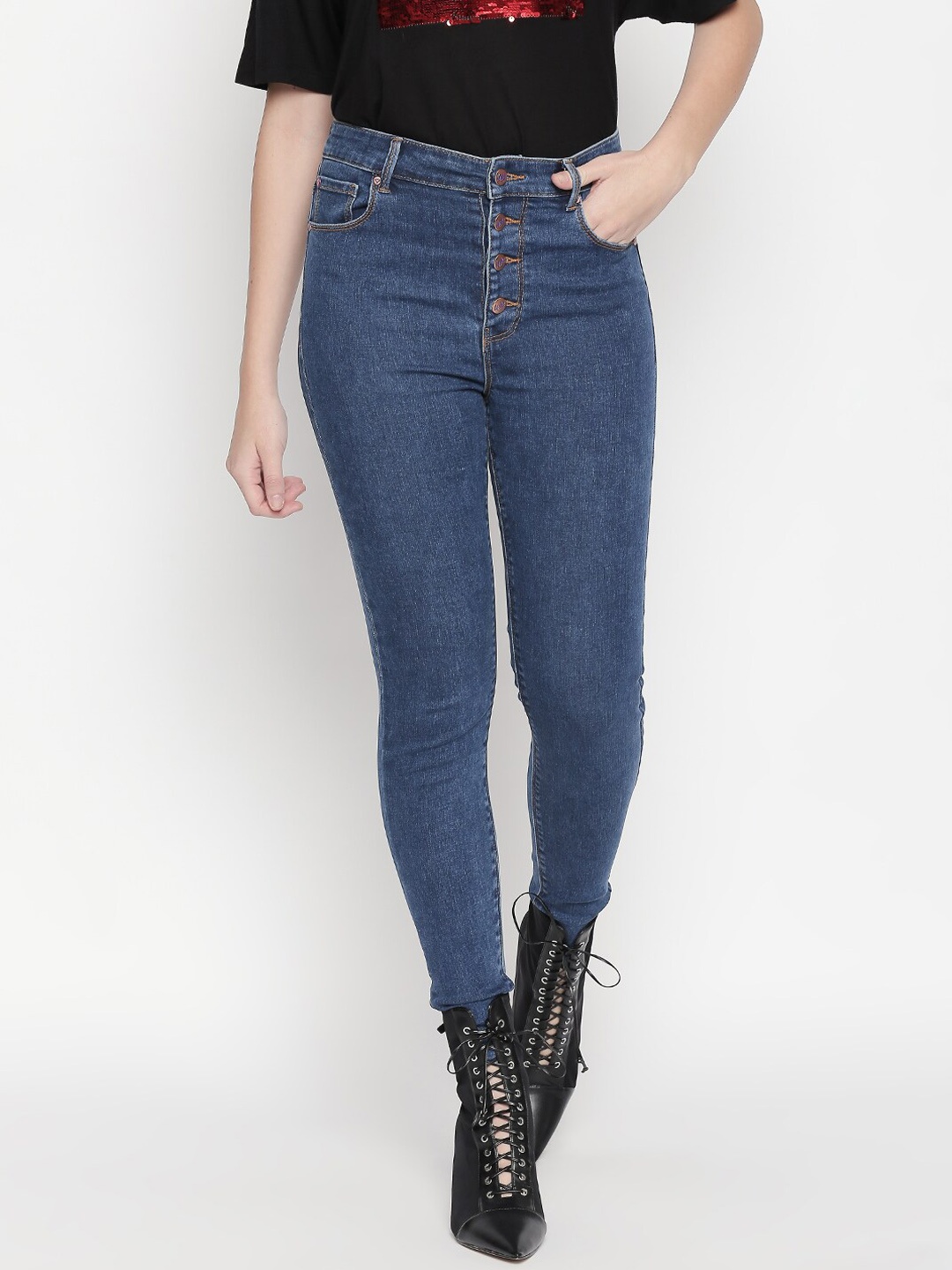 

LOVEGEN Women Blue Skinny Fit High-Rise Stretchable Jeans