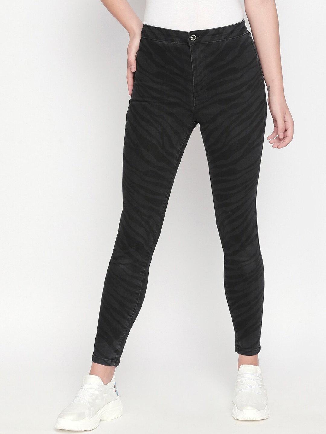 

LOVEGEN Women Black Tube Skinny Fit High-Rise Stretchable Jeans