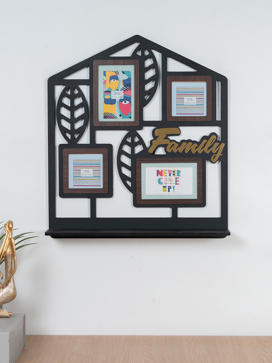 

HomeTown Black & Gold-toned Collage Wall Photo Frame