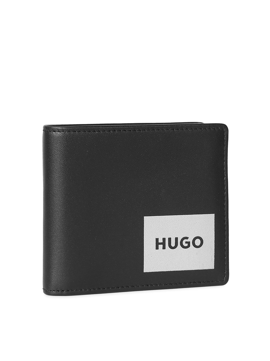 

HUGO Men Black Leather Two Fold Wallet