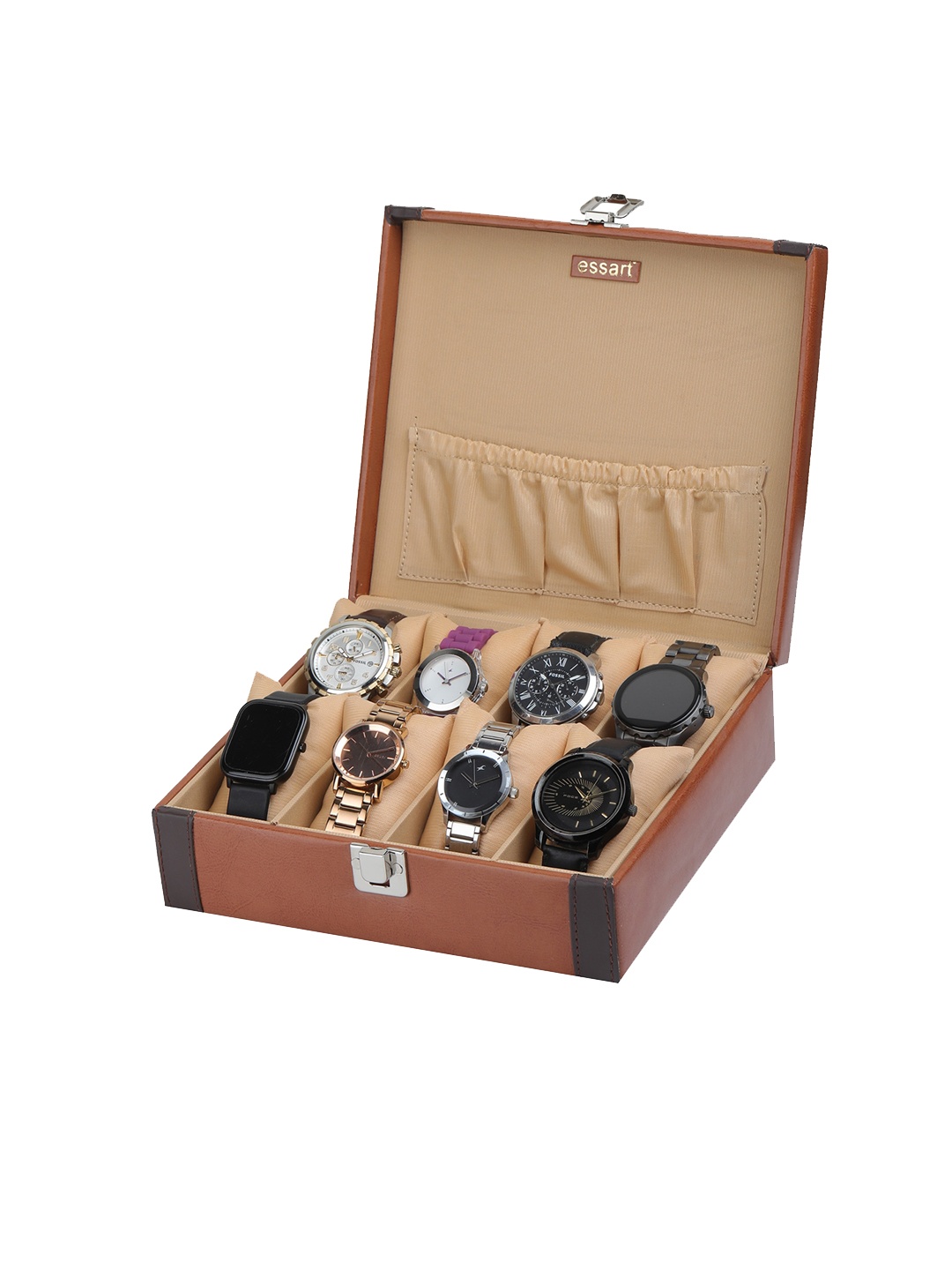 

essart 8 Slots Brown Watch Organiser Box