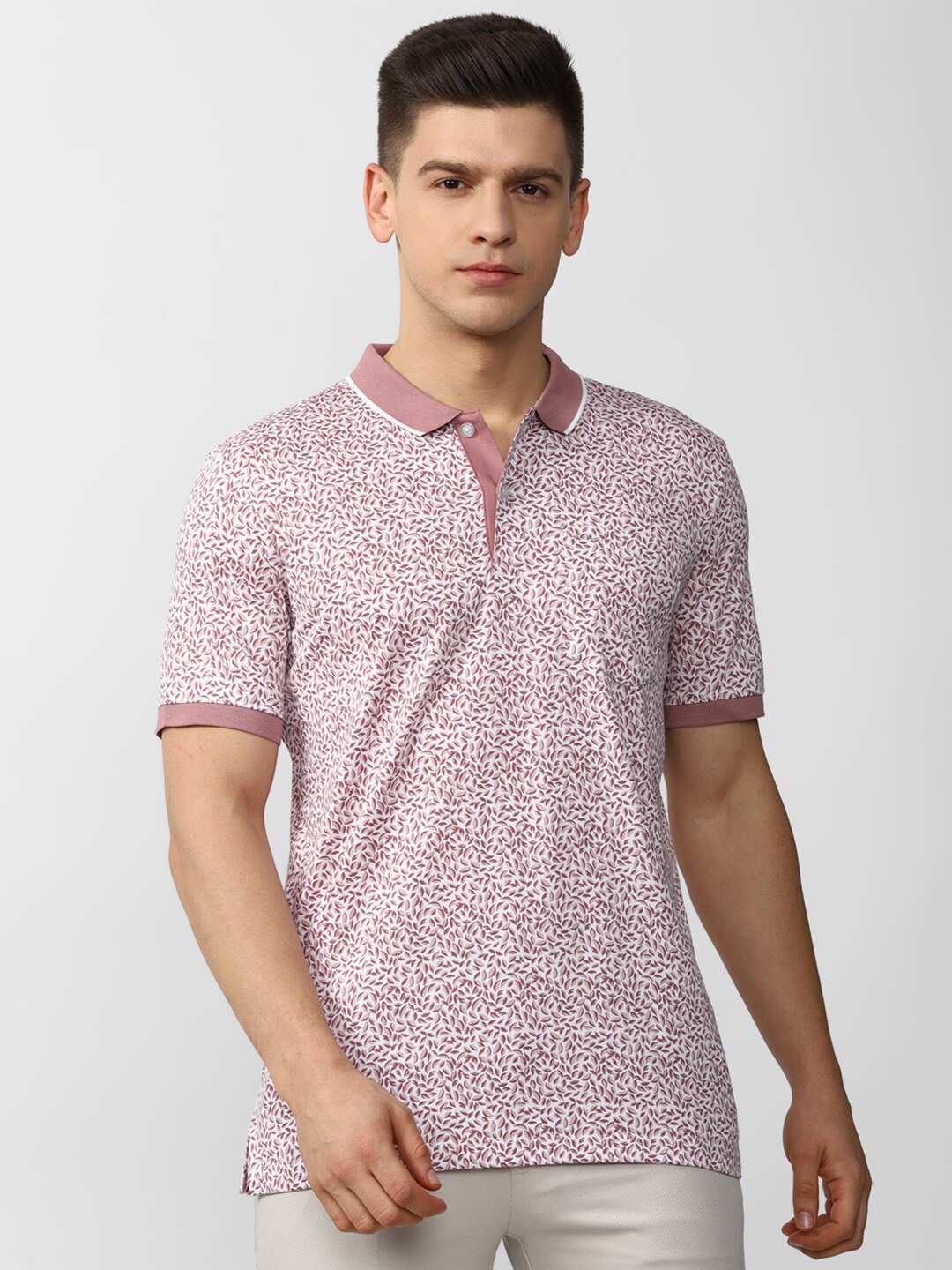 

Van Heusen Men Purple Polo Collar T-shirt