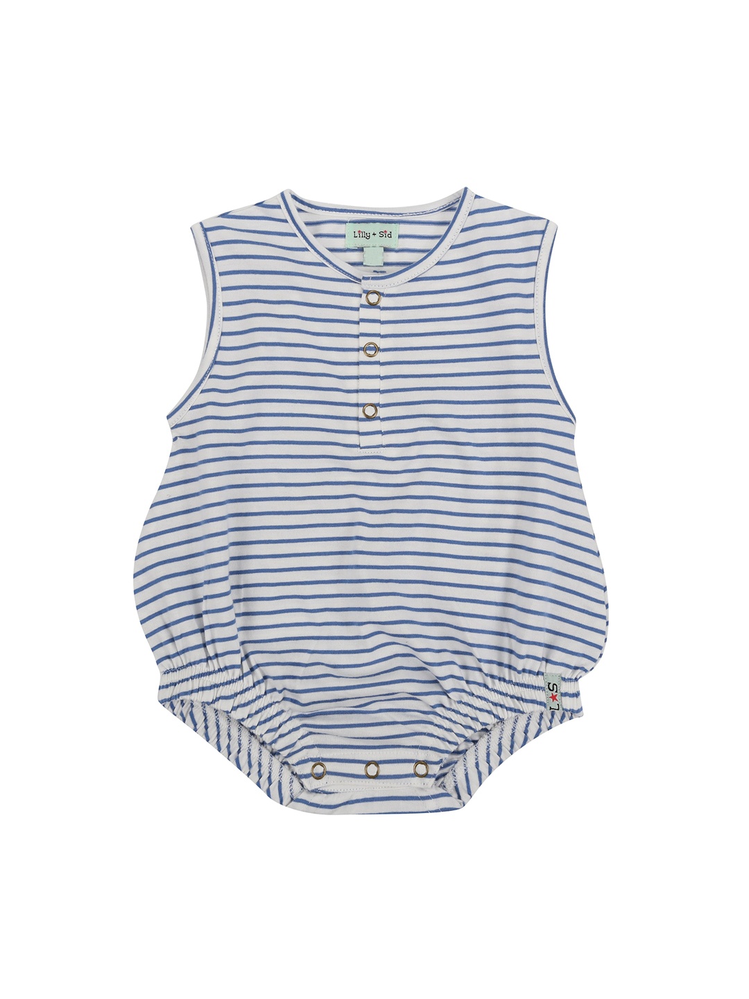 

Lilly and Sid Kids Blue & White Organic Cotton Rompers