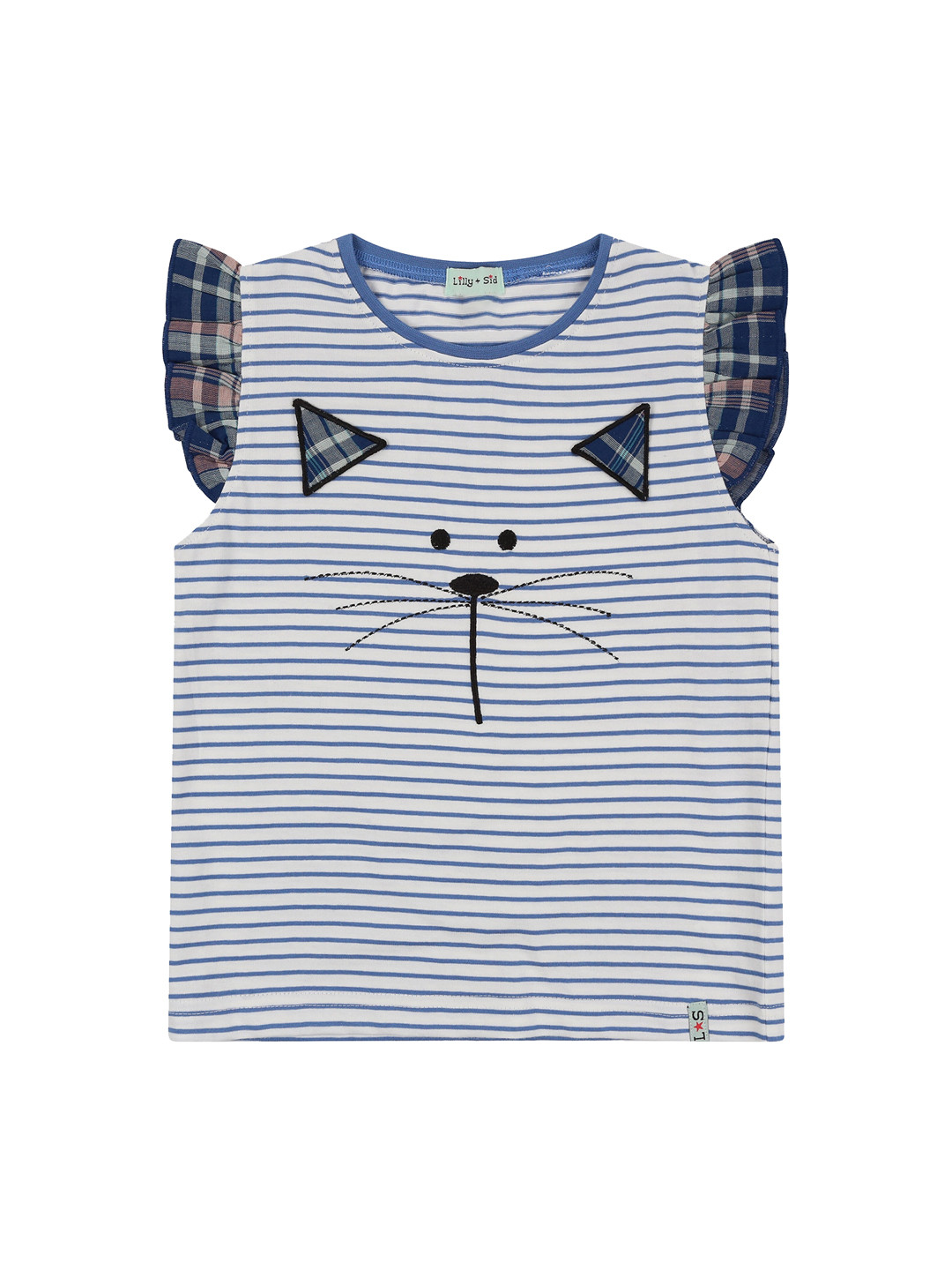 

Lilly and Sid Girls Striped Organic Cotton Top, White