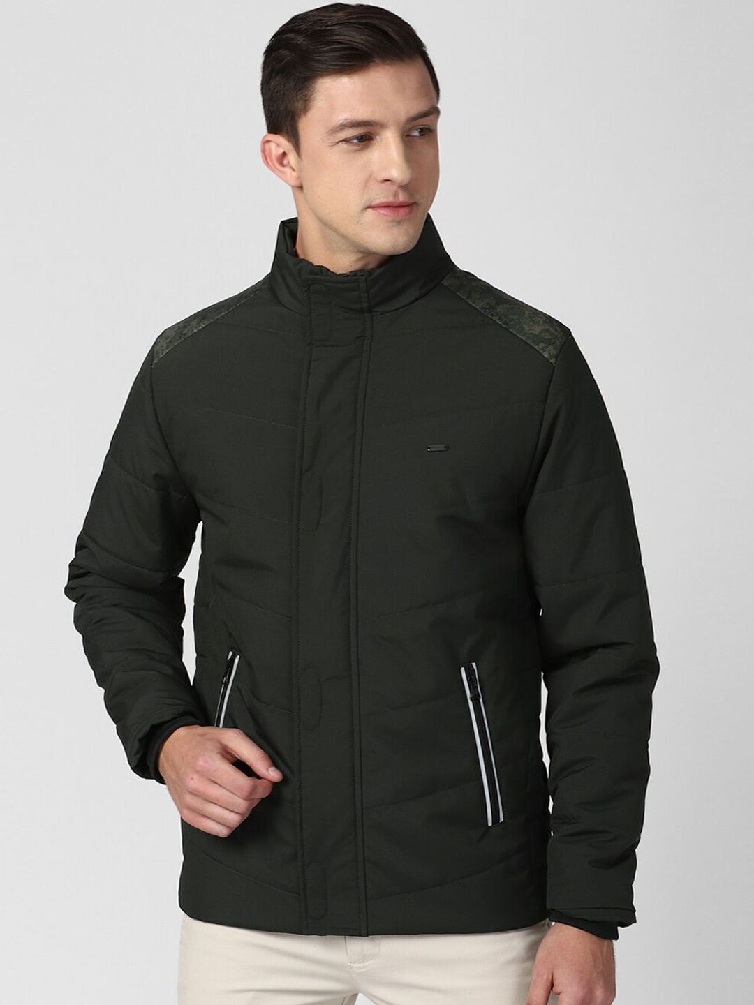 

Peter England Casuals Men Olive Green Puffer Jacket