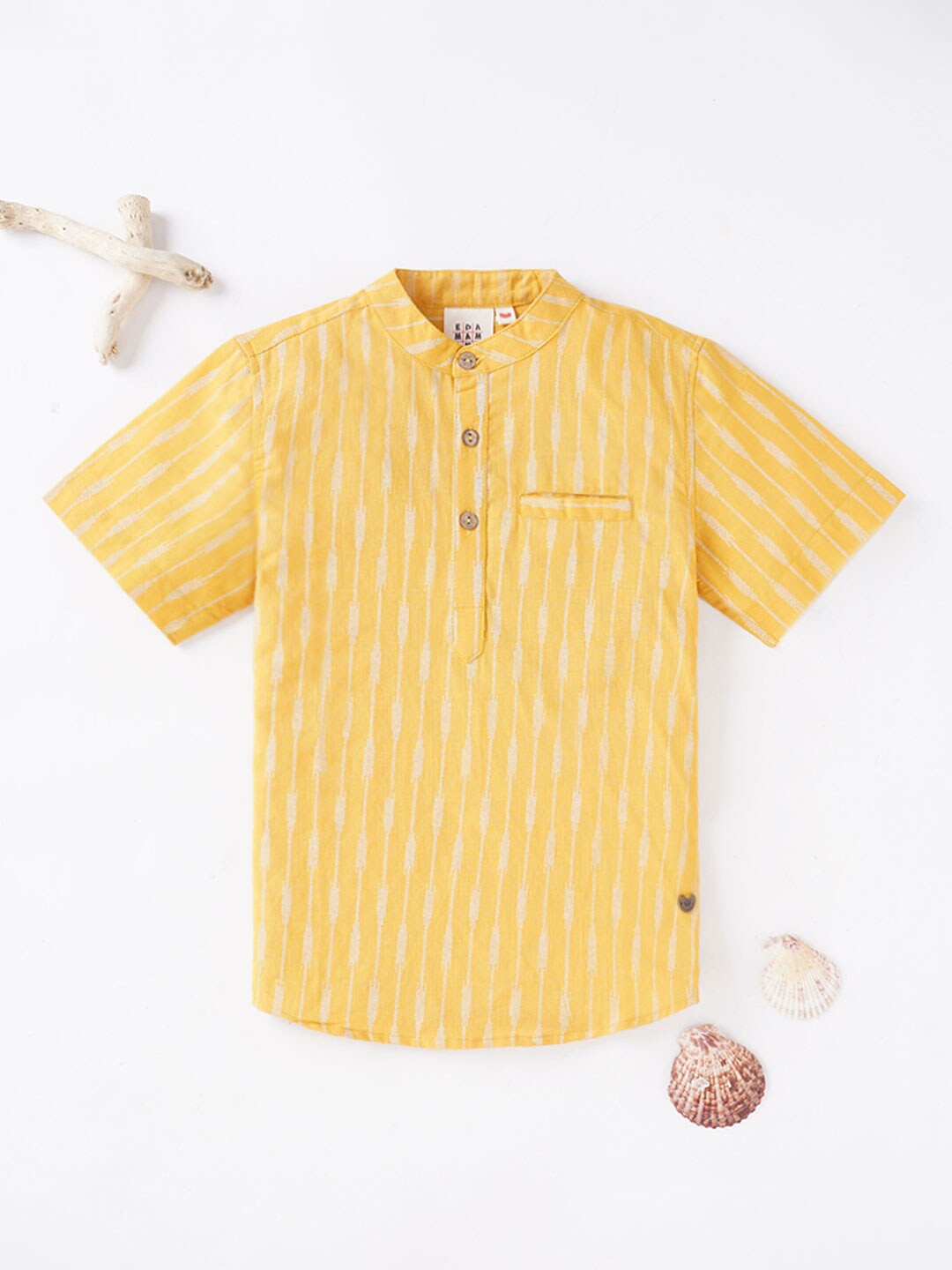 

Ed-a-Mamma Boys Yellow Striped Casual Shirt
