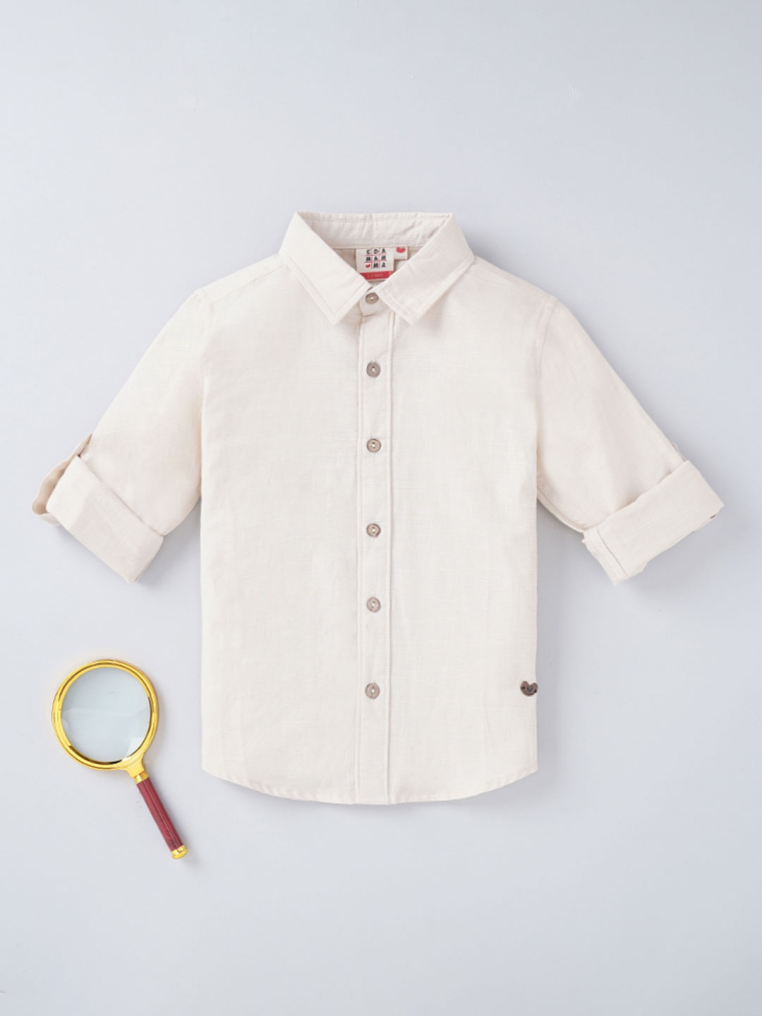 

Ed-a-Mamma Boys Beige Casual Shirt
