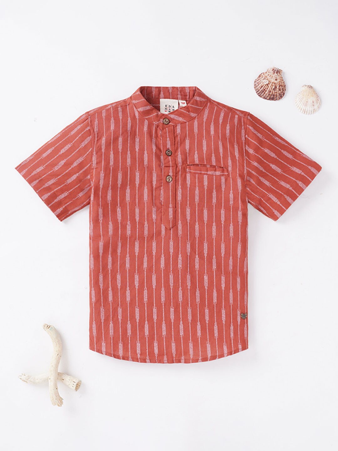 

Ed-a-Mamma Boys Red Striped Casual Shirt