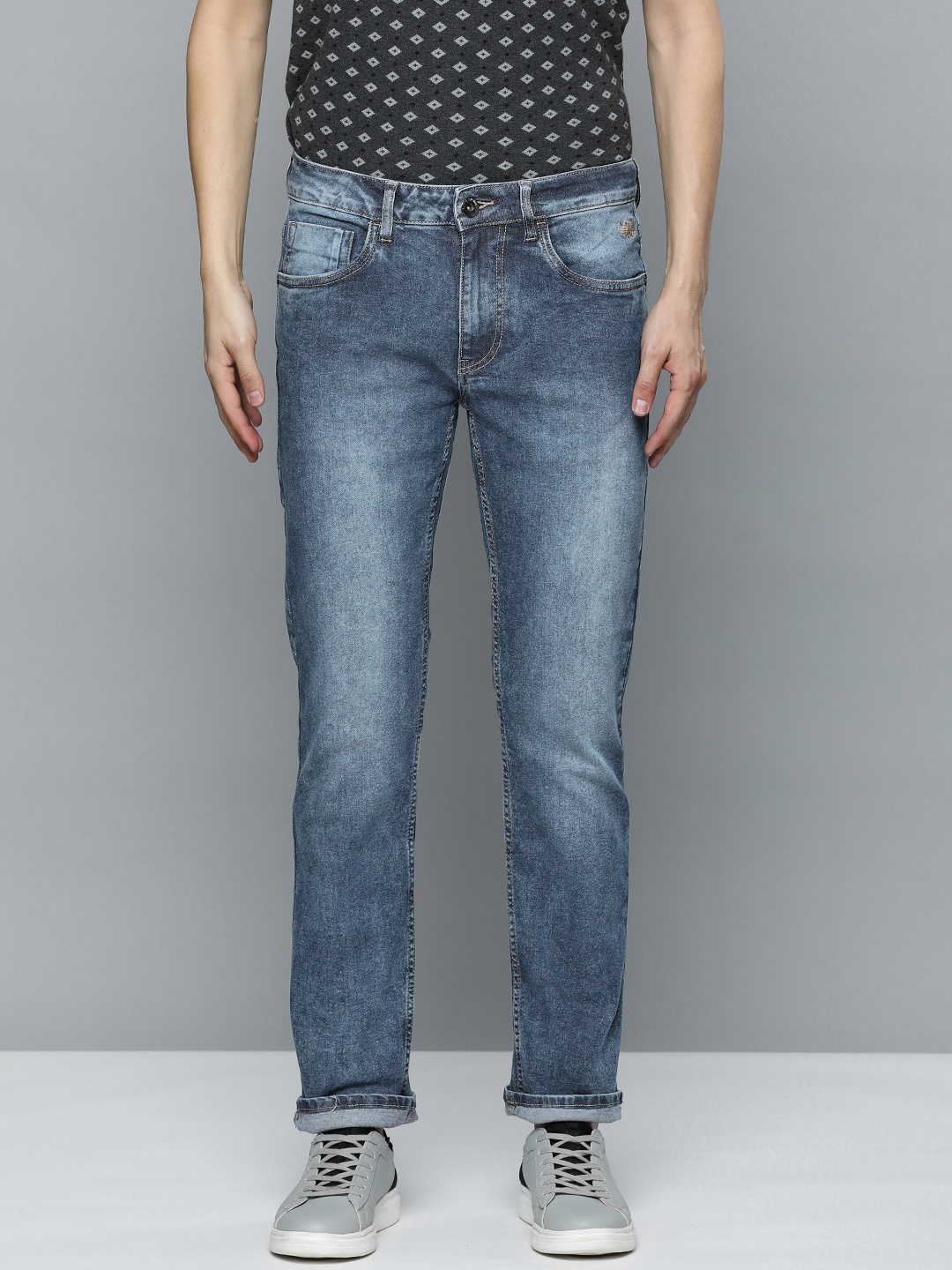 

Flying Machine Men Blue Michael Slim Tapered Fit Heavy Fade Stretchable Jeans