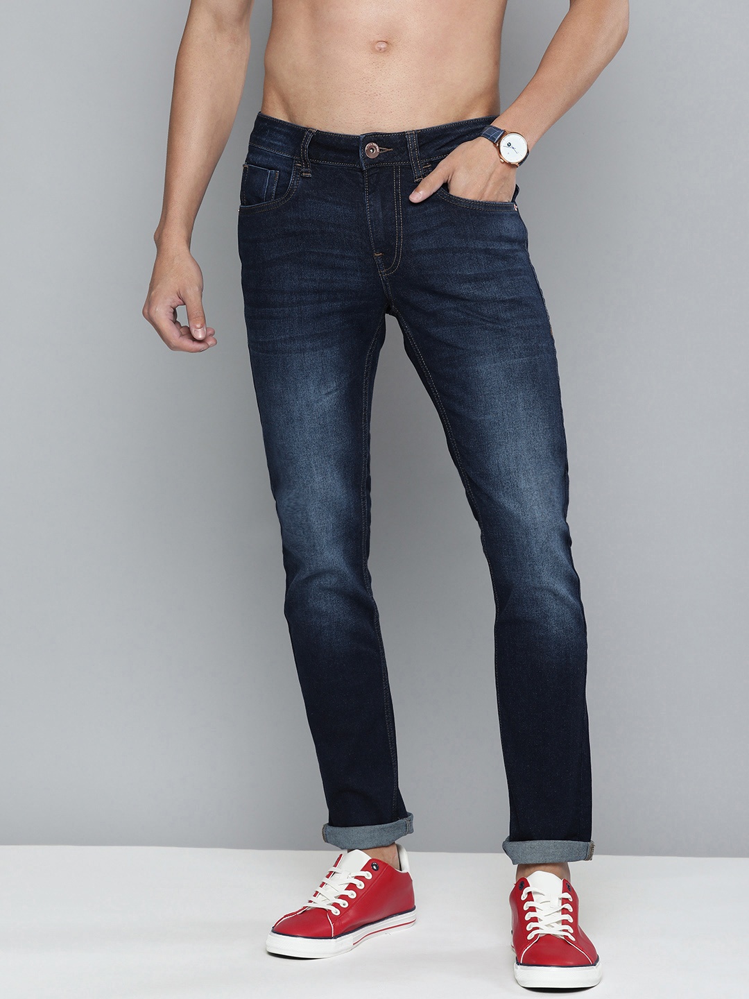 

Flying Machine Men Blue Jackson Skinny Fit Mid-Rise Light Fade Stretchable Jeans