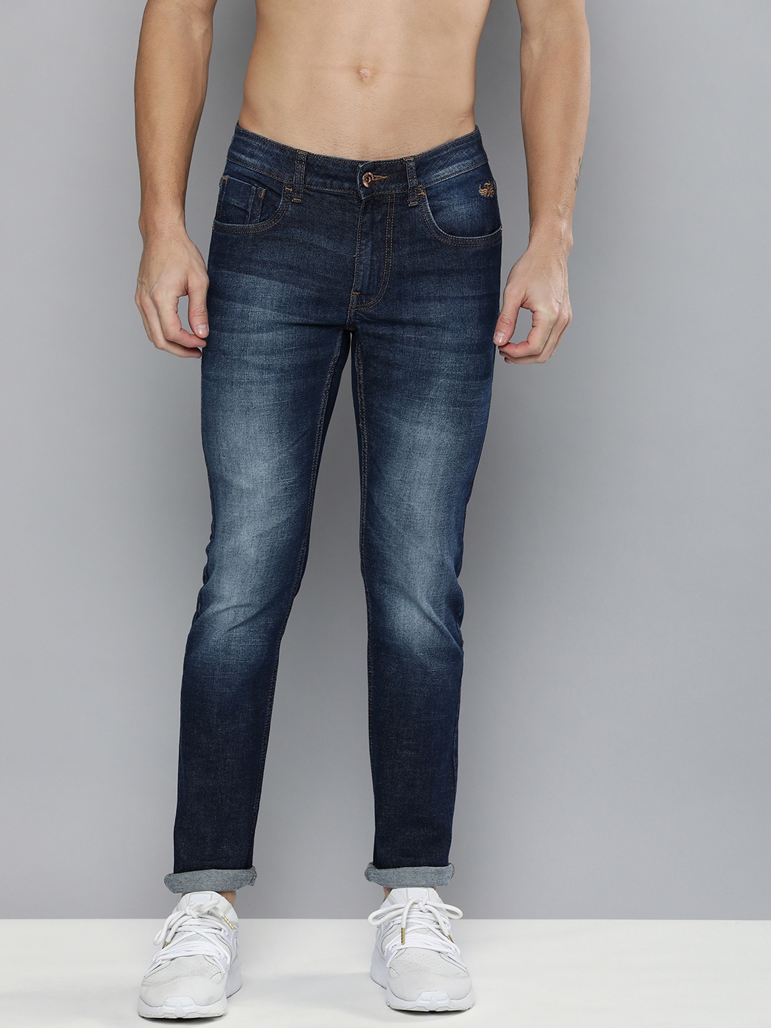 

Flying Machine Men Blue Slim Tapered Micheal Fit Heavy Fade Stretchable Jeans