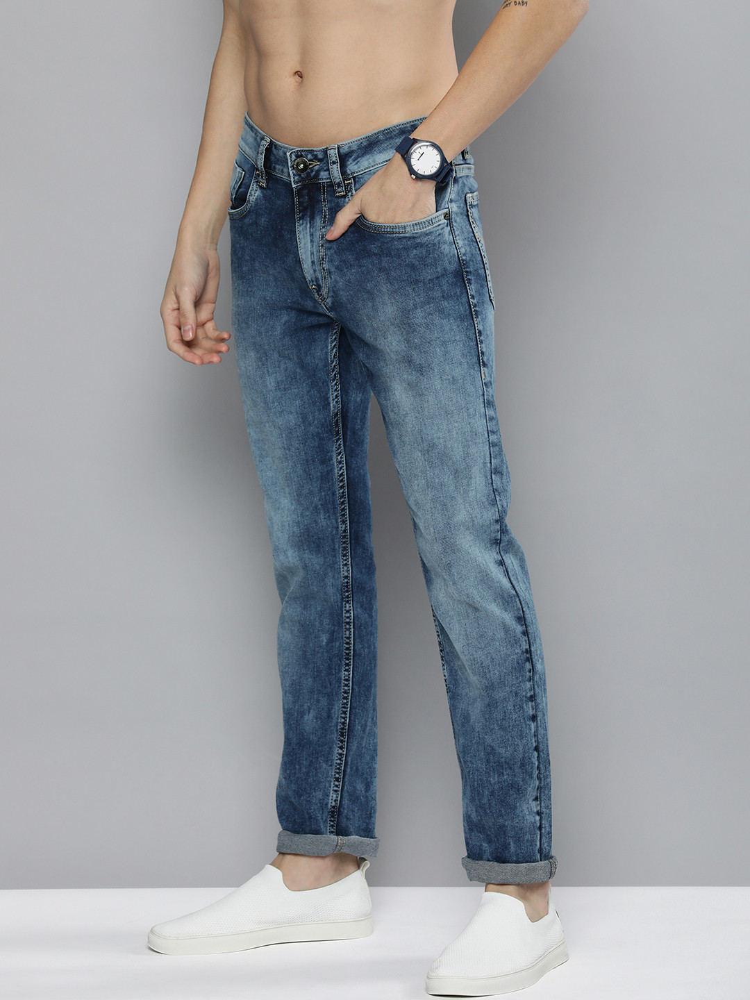 

Flying Machine Men Blue Micheal Slim Tapered Fit Light Fade Jeans