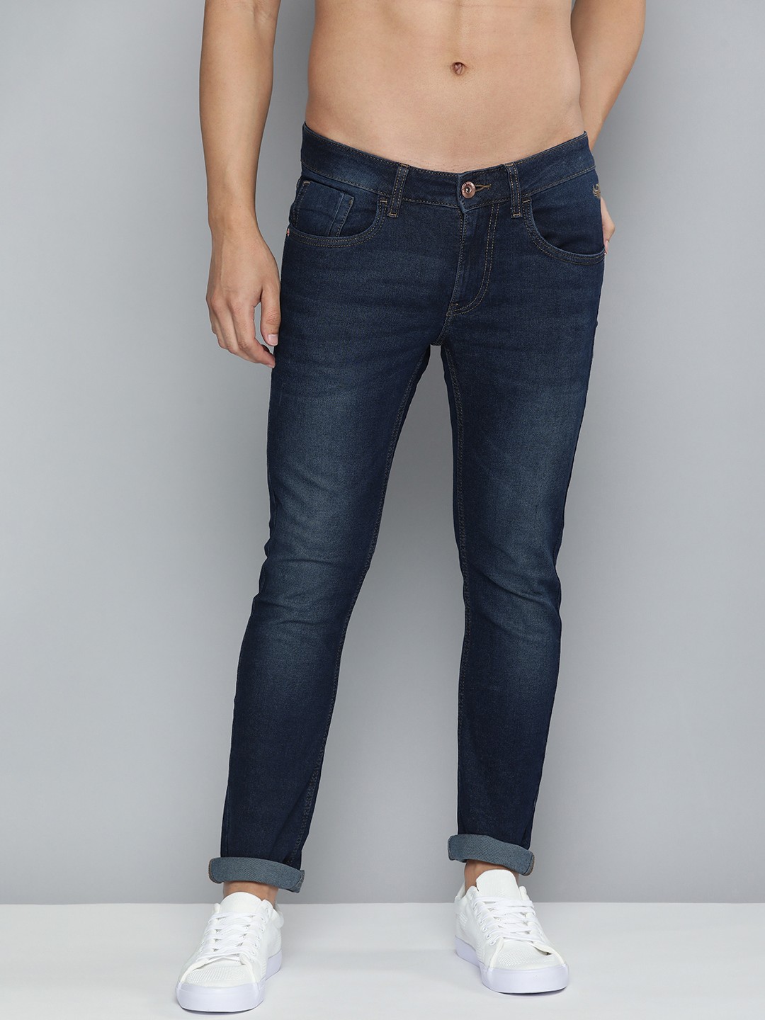 

Flying Machine Men Blue Jackson Skinny Fit Low-Rise Light Fade Stretchable Jeans