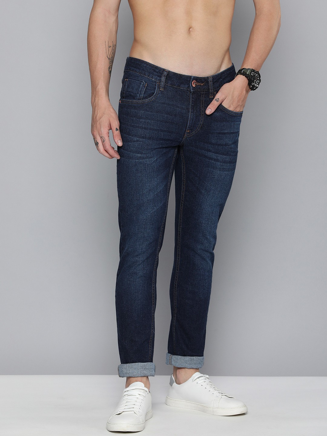 

Flying Machine Men Blue Jackson Skinny Fit Low-Rise Light Fade Stretchable Jeans