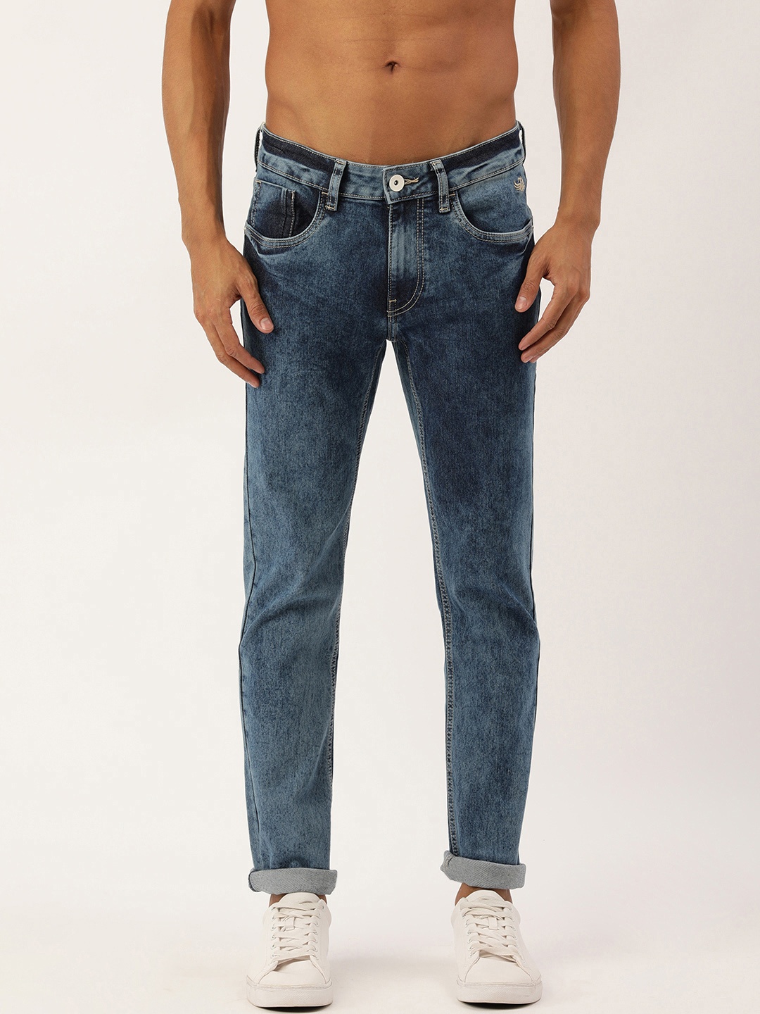 

Flying Machine Men Blue Micheal Slim Fit Heavy Fade Stretchable Jeans