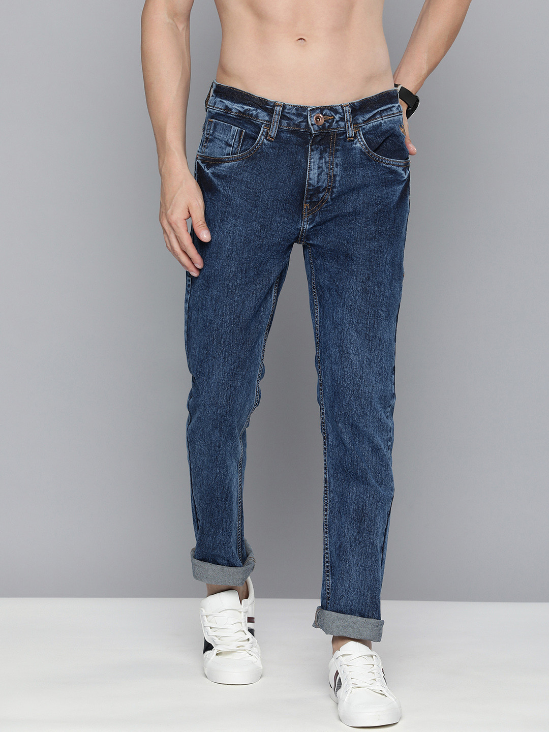 

Flying Machine Men Blue Slim Fit Mid-Rise Clean Look Stretchable Jeans