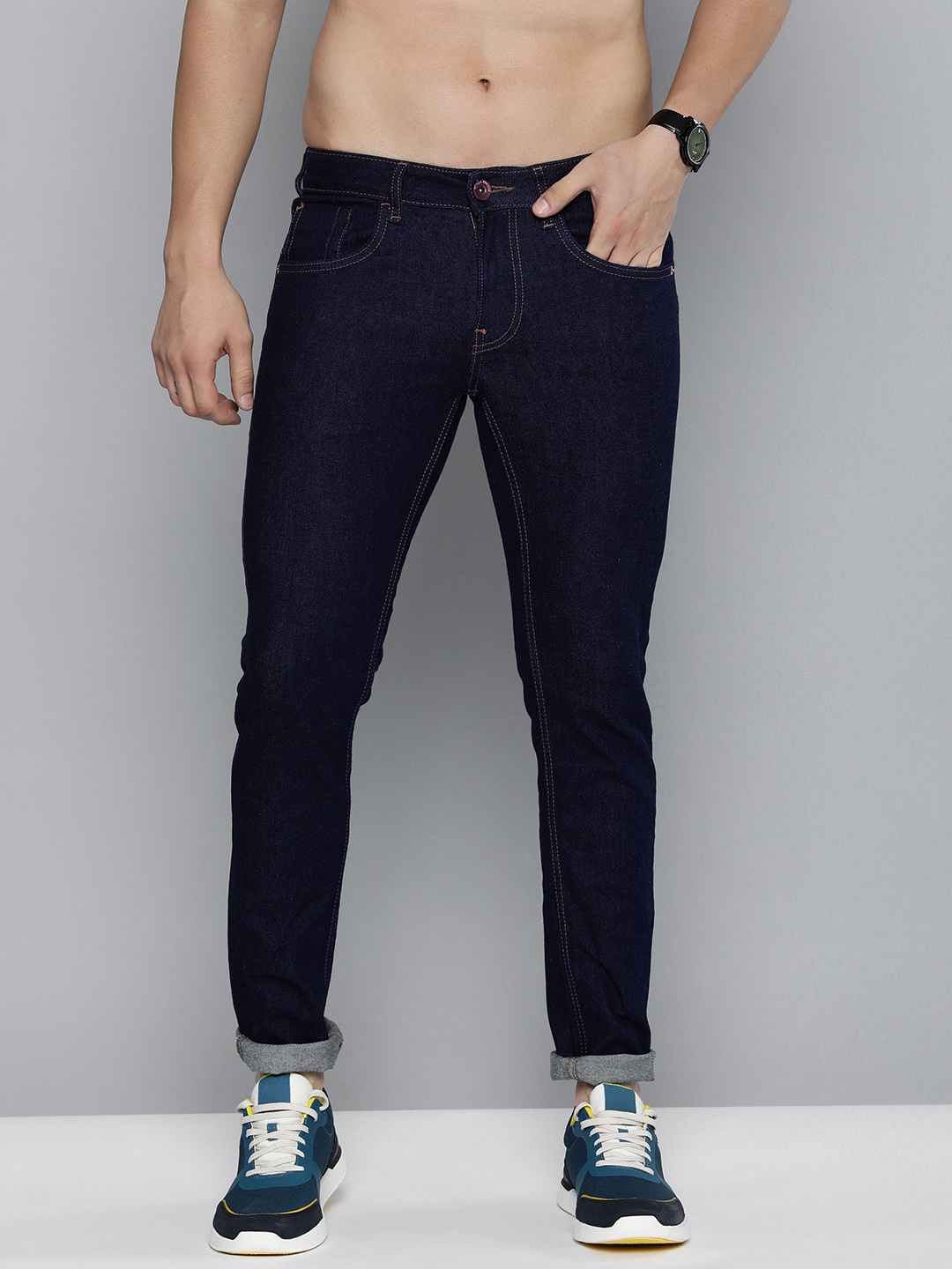 

Flying Machine Men Jackson Skinny Fit Low-Rise Stretchable Jeans, Blue