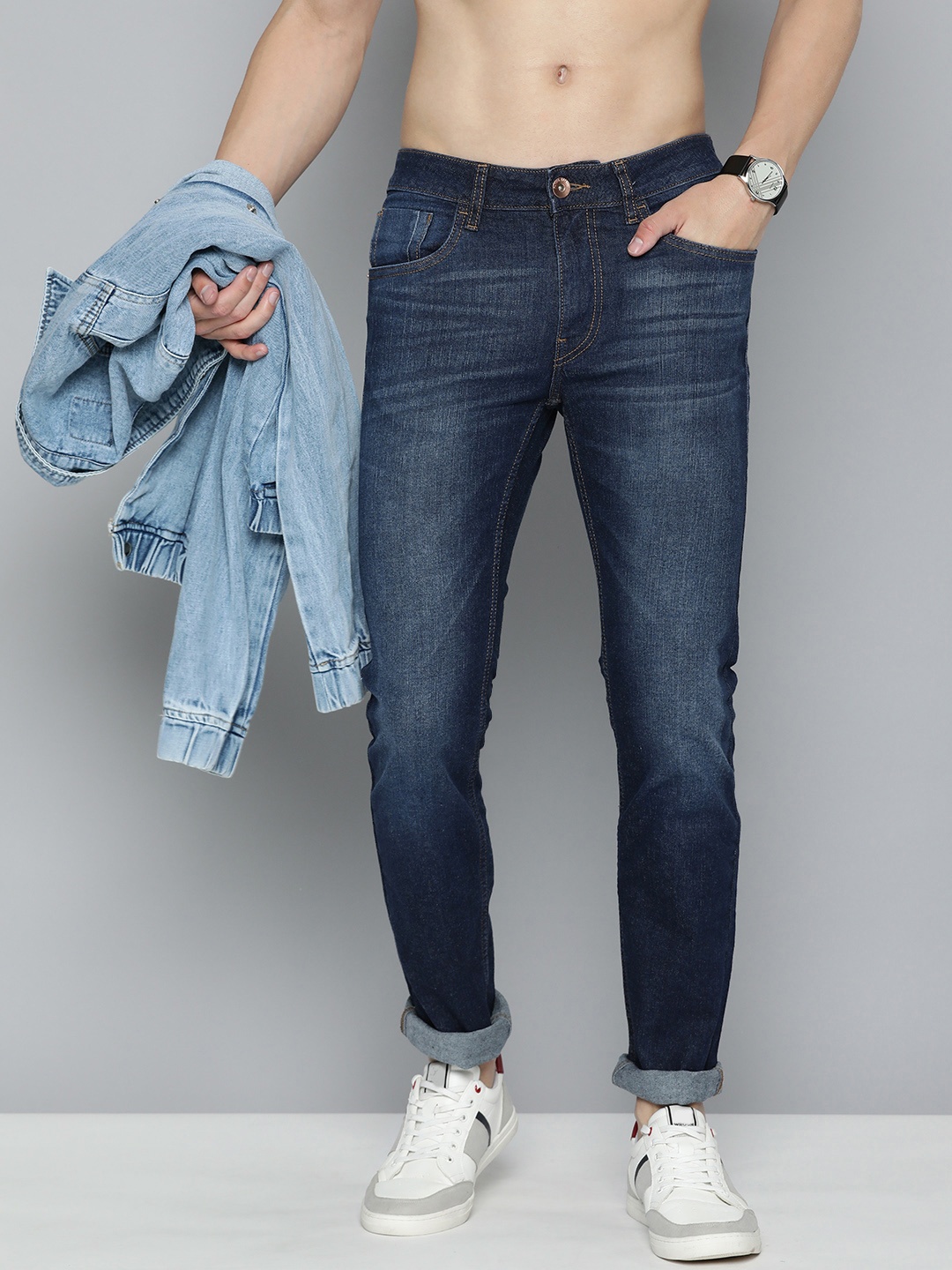 

Flying Machine Men Micheal Slim Fit Light Fade Stretchable Jeans, Blue