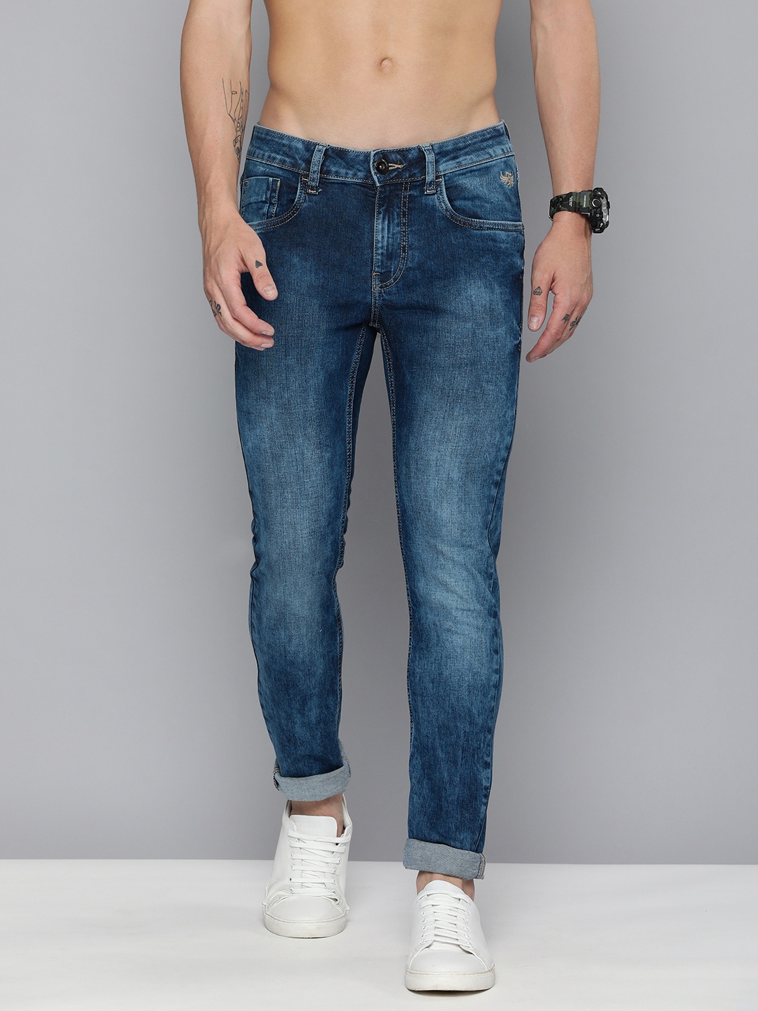 

Flying Machine Men Blue Jackson Skinny Fit Mid-Rise Light Fade Stretchable Jeans