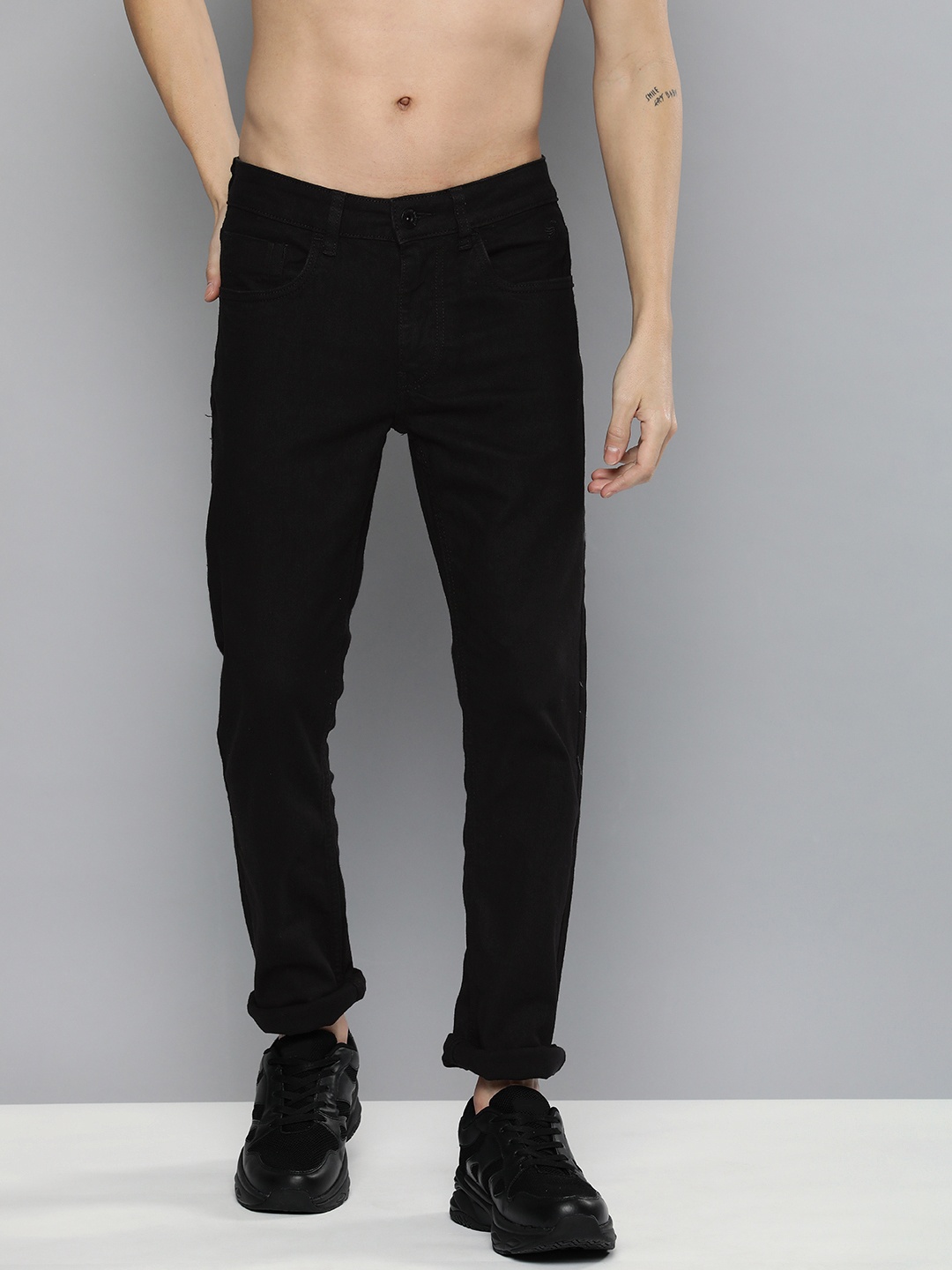 

Flying Machine Men Black Micheal Slim Tapered Fit Stretchable Jeans