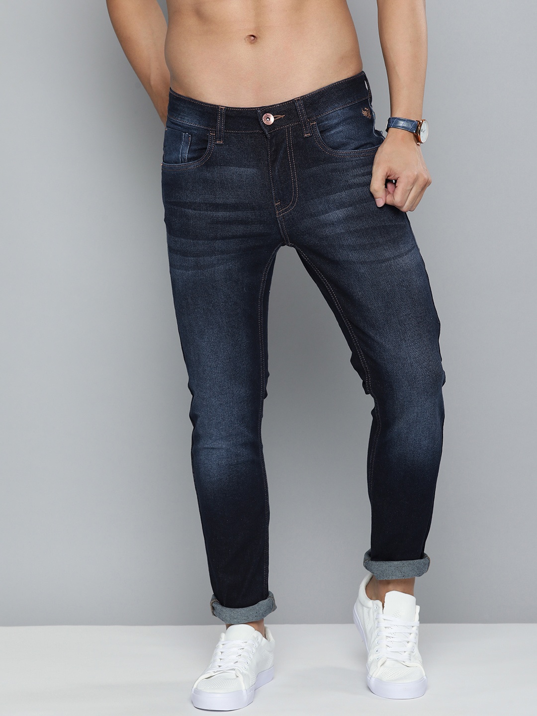 

Flying Machine Men Blue Jackson Skinny Fit Low-Rise Light Fade Stretchable Jeans