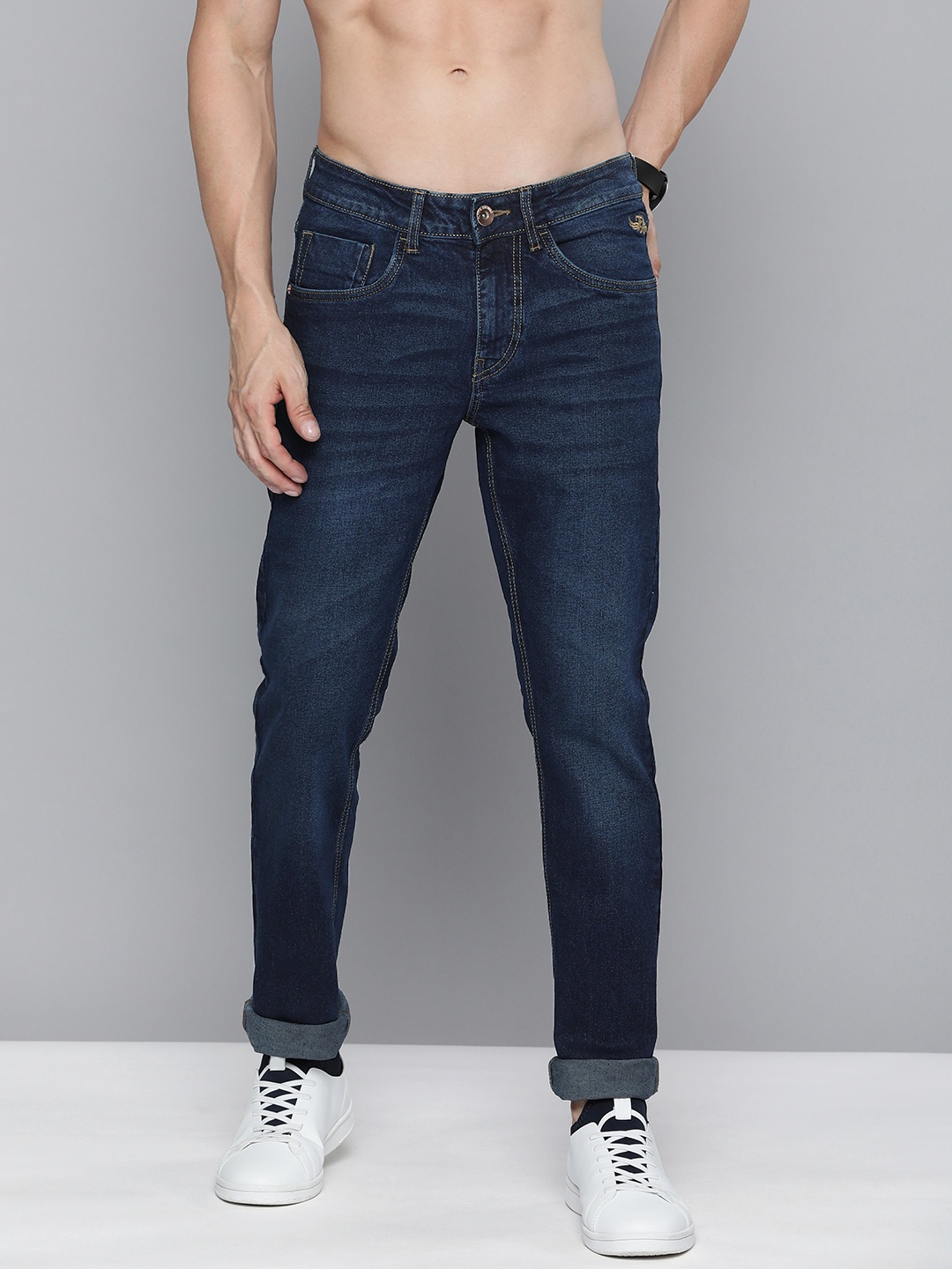 

Flying Machine Men Navy Blue Jackson Skinny Fit Low-Rise Stretchable Jeans