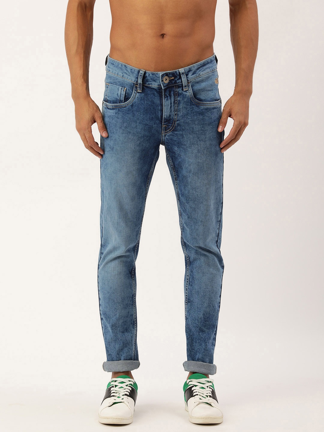 

Flying Machine Men Blue Jackson Skinny Fit Low-Rise Light Fade Stretchable Jeans