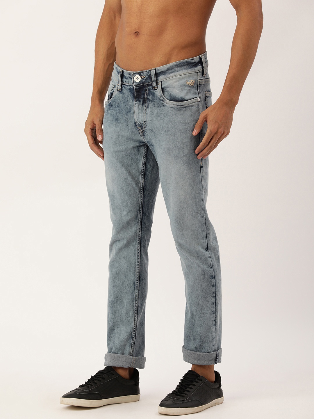

Flying Machine Men Blue Micheal Slim Fit Heavy Fade Stretchable Jeans
