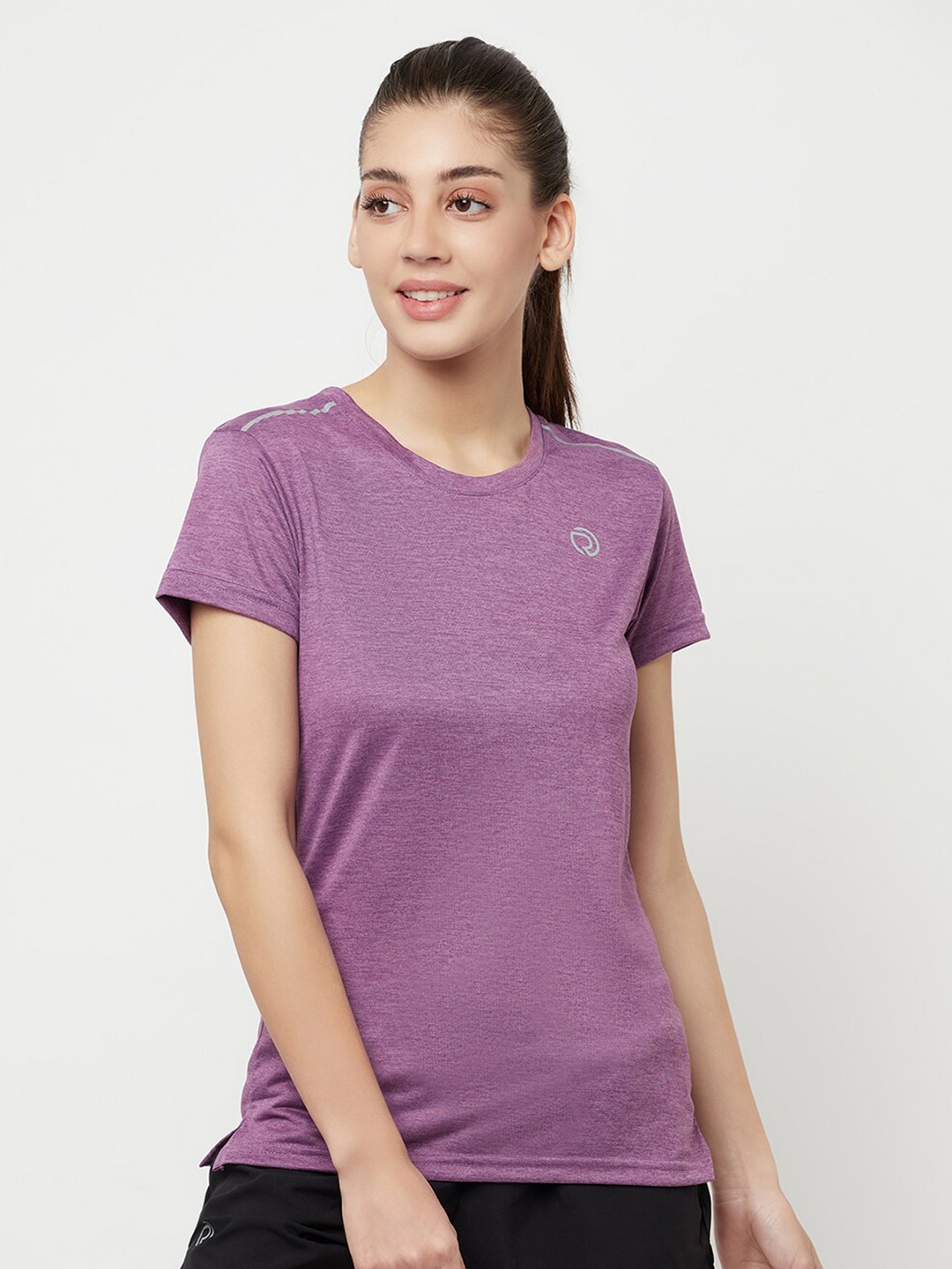 

Truerevo Women Purple & mulberry Extended Sleeves T-shirt