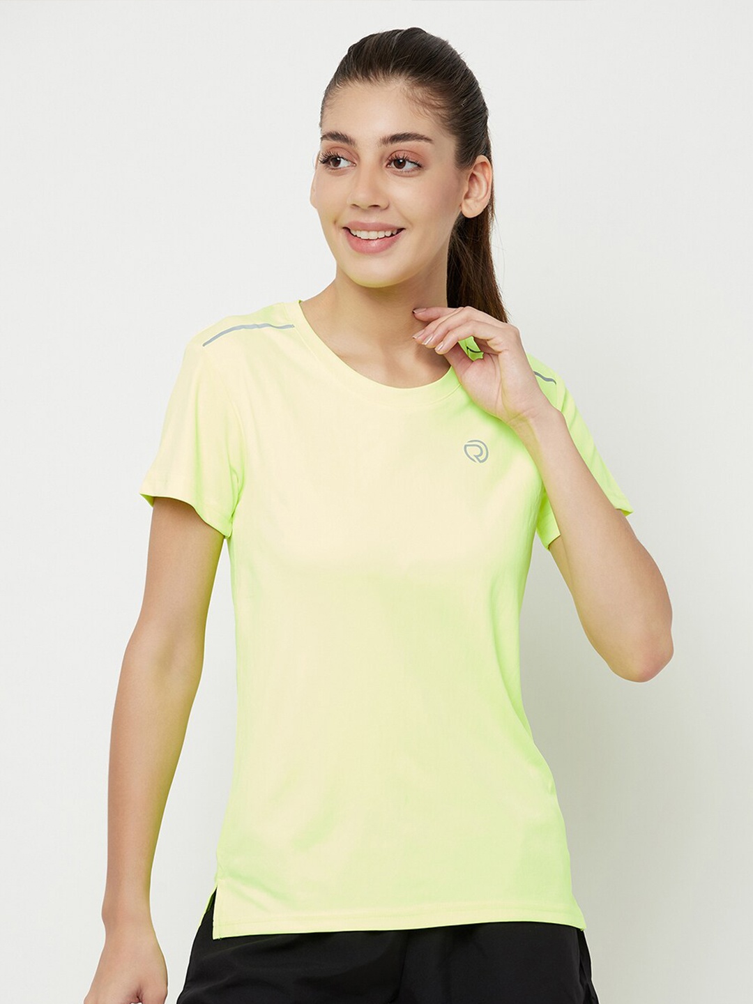 

Truerevo Women Yellow & almond oil Extended Sleeves T-shirt