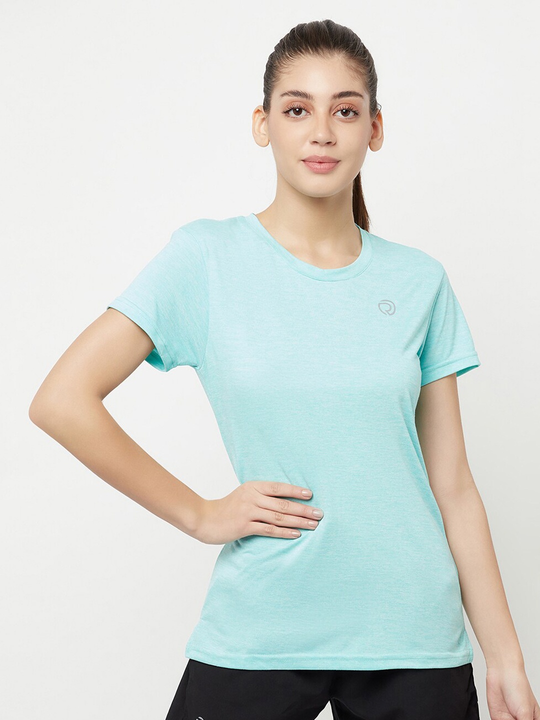 

Truerevo Women Blue Applique T-shirt