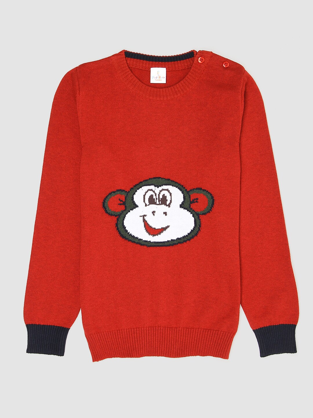 

PORTOBELLO Boys Red & White Animal Printed Pullover