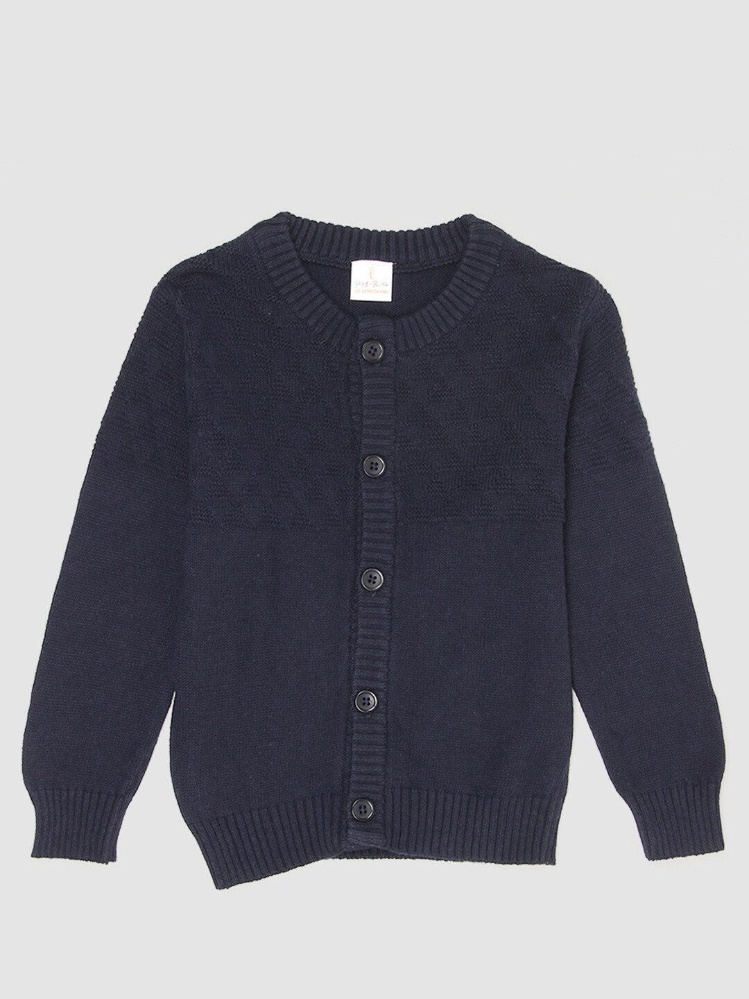 

PORTOBELLO Boys Navy Blue Quirky Cardigan